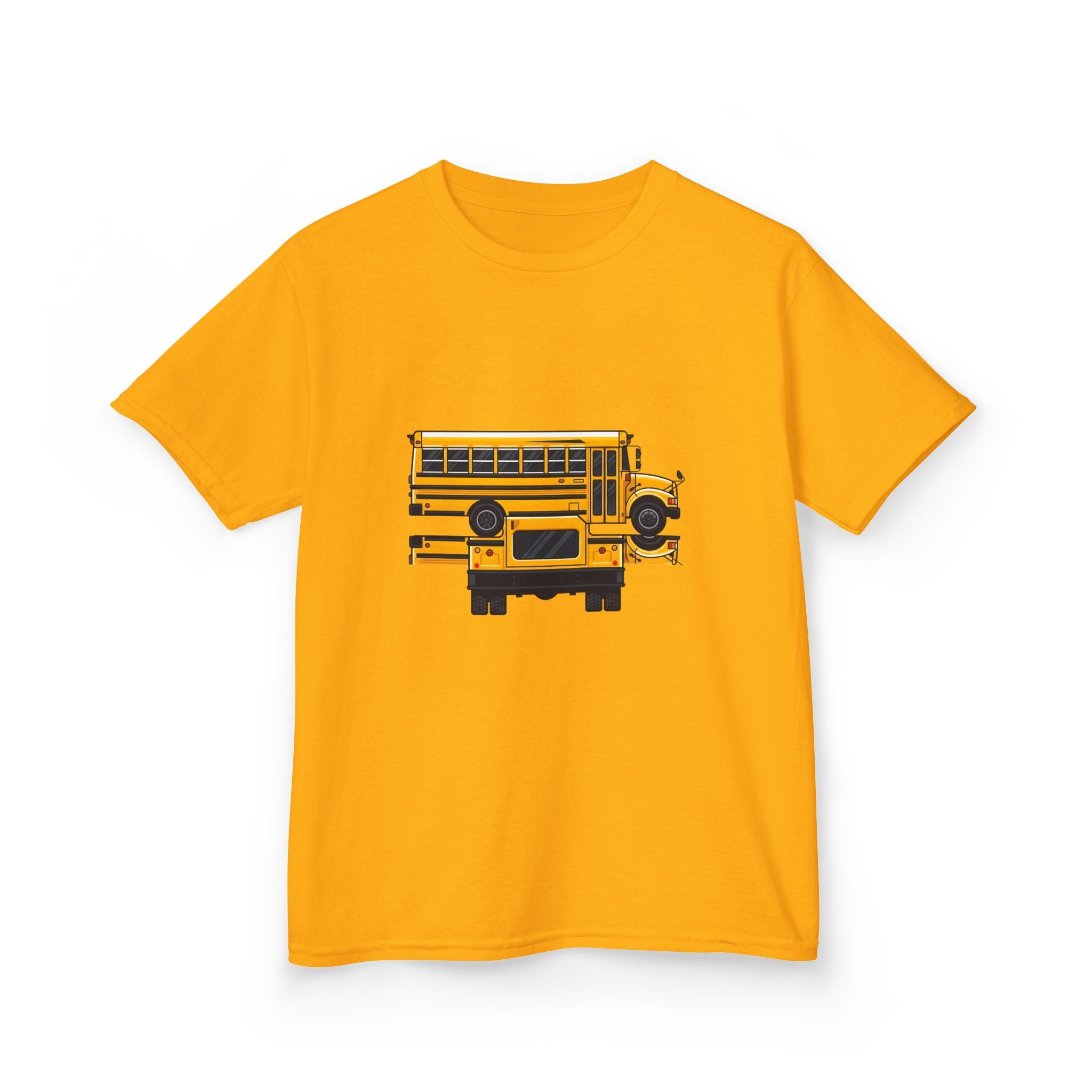 Kids School Bus T-Shirt - Cute Cartoon Reflection | Back to School