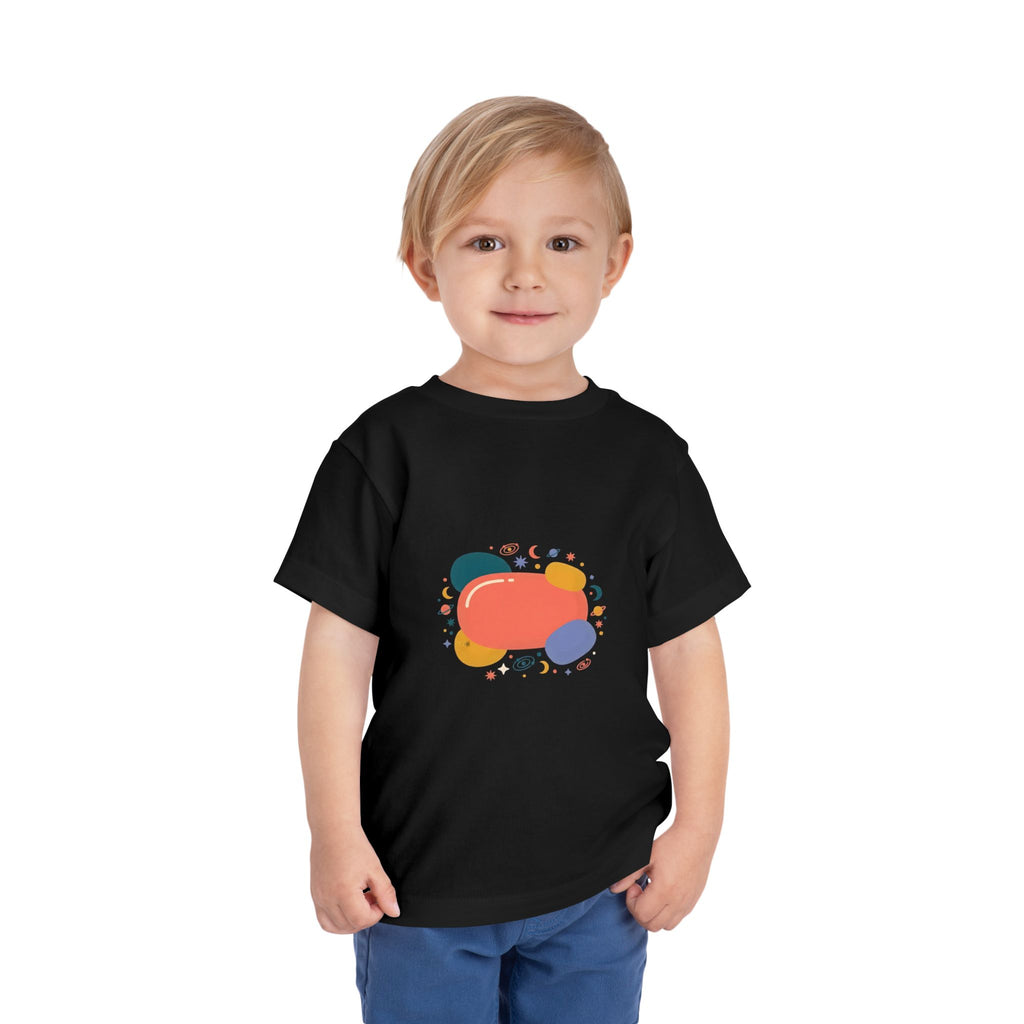 Toddler Short Sleeve Tee - Whimsical Space Design | Kids Cosmic