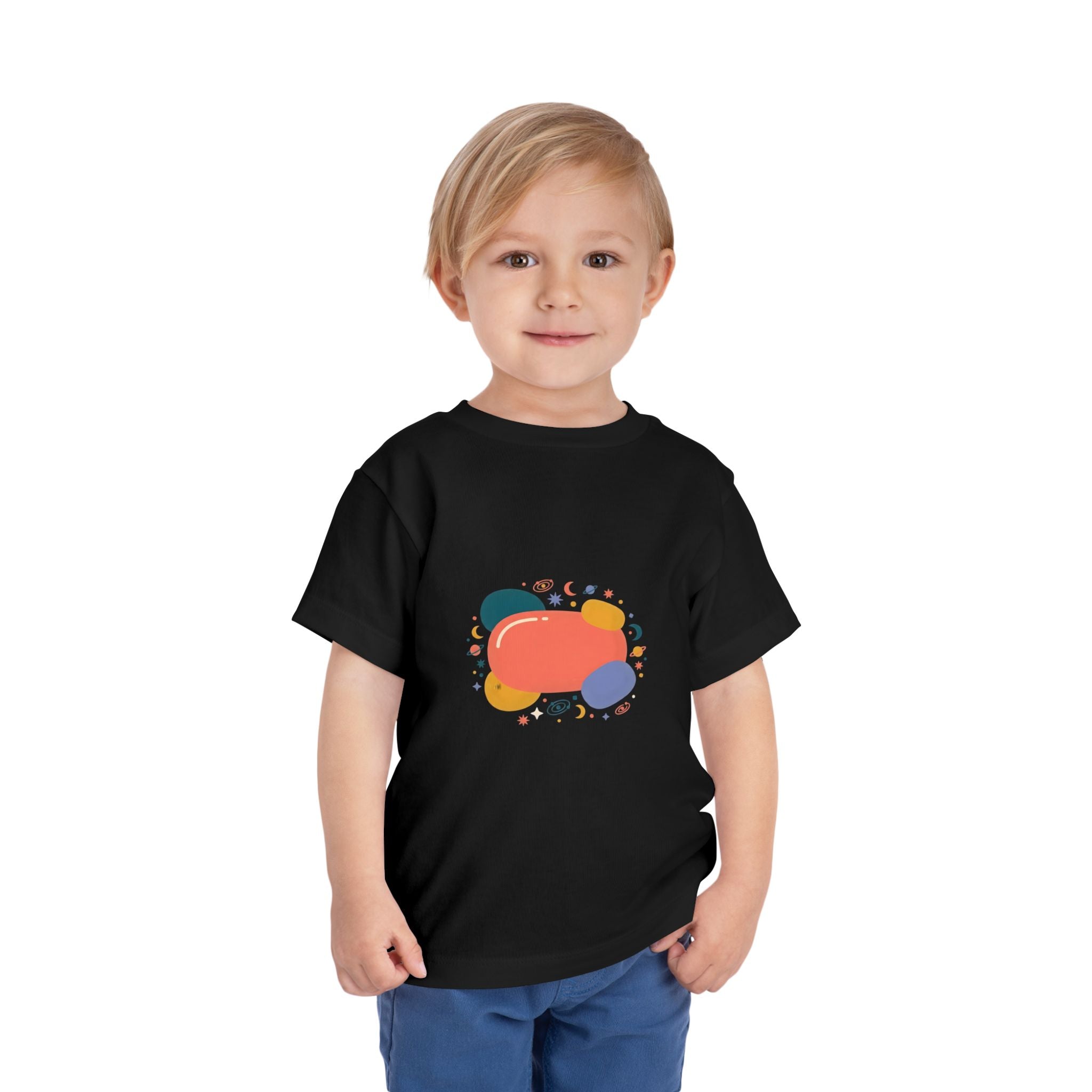 Toddler Short Sleeve Tee - Whimsical Space Design | Kids Cosmic