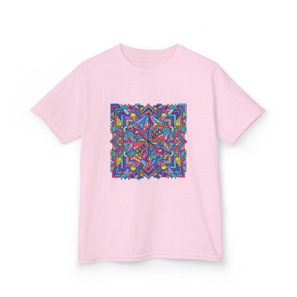 Kids Tee - Retro Geometric Kaleidoscope Abstract | 90s Aesthetic Top