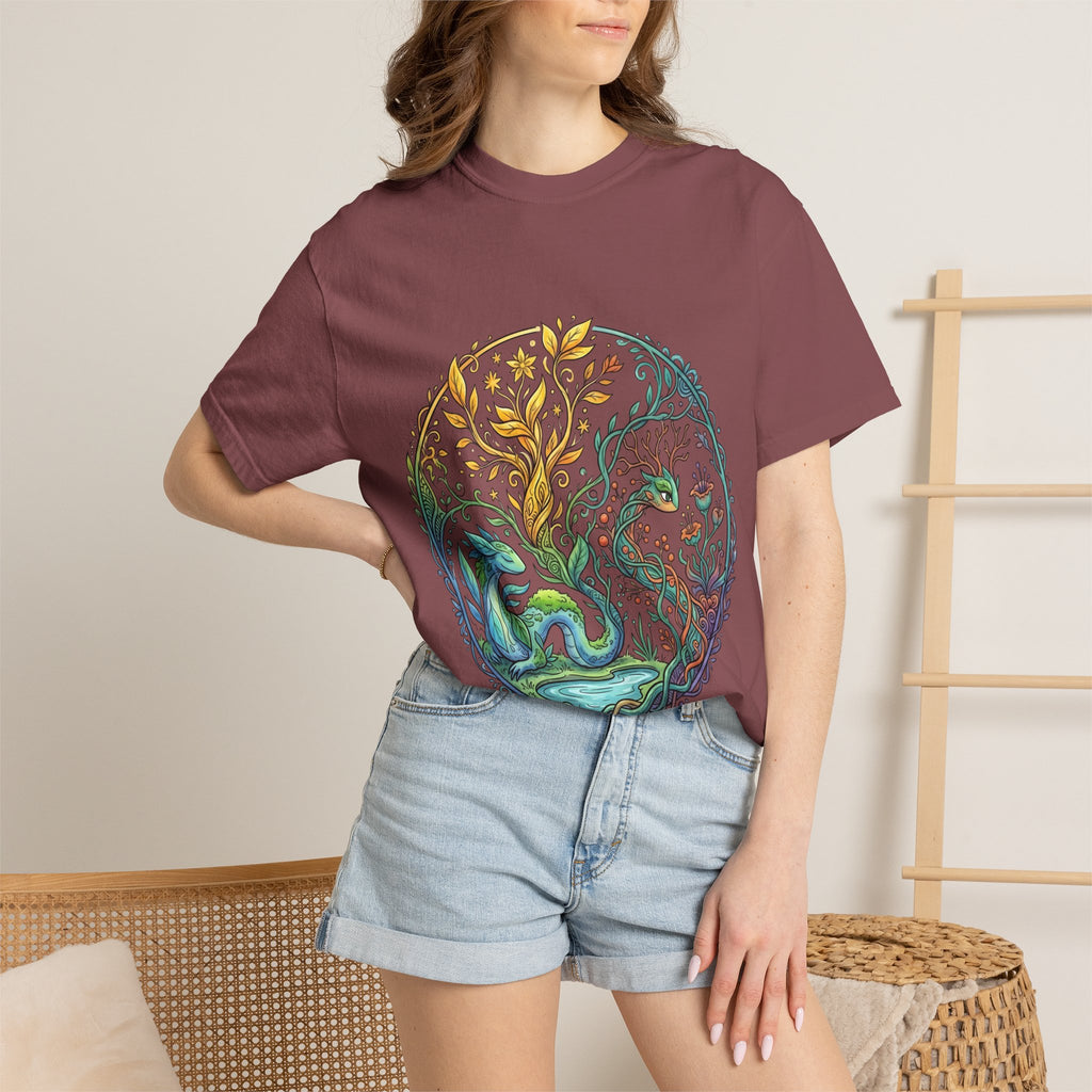 Elemental Dragon Tree T-Shirt - Mystical Nature Art | Comfort Colors