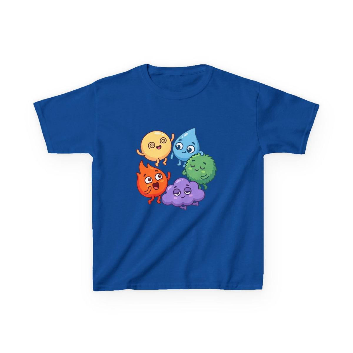 Kids Heavy Cotton Tee - Cute Whimsical Elemental Characters