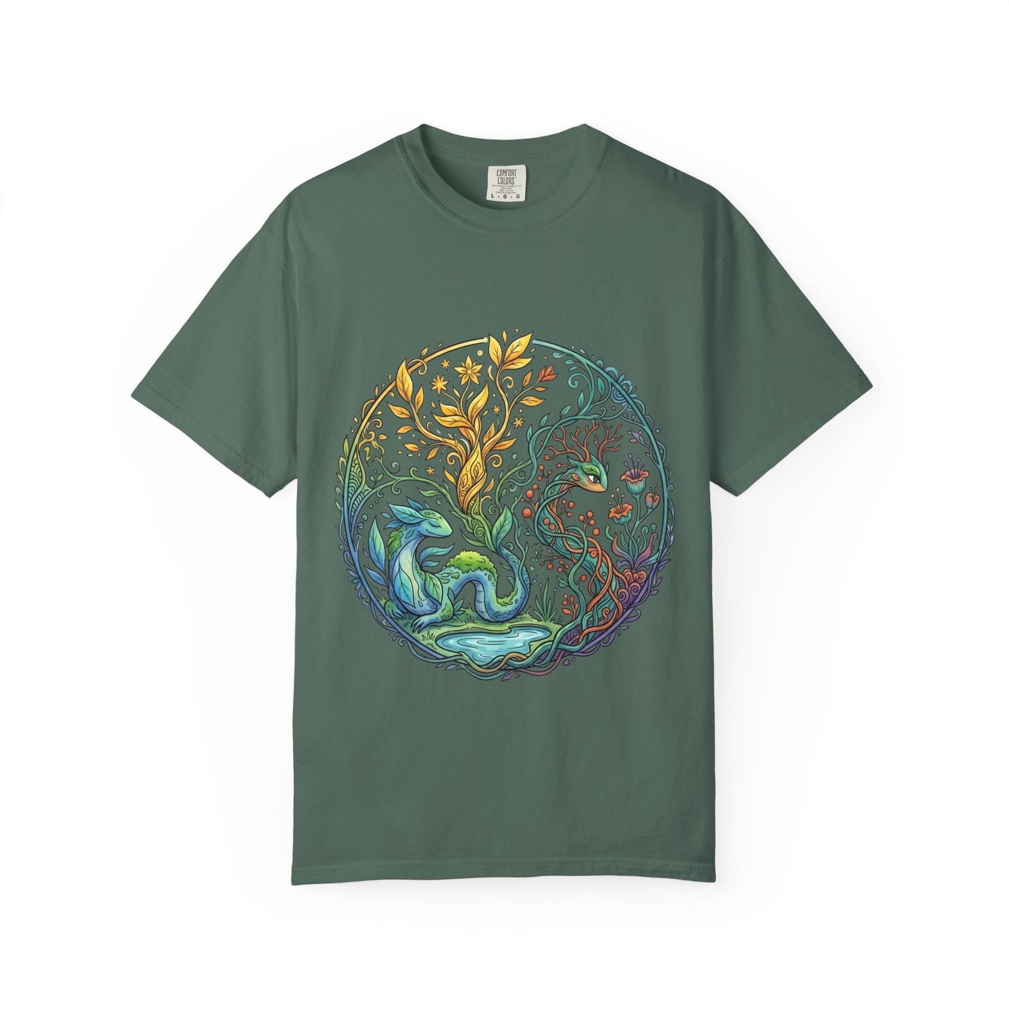 Elemental Dragon Tree T-Shirt - Mystical Nature Art | Comfort Colors