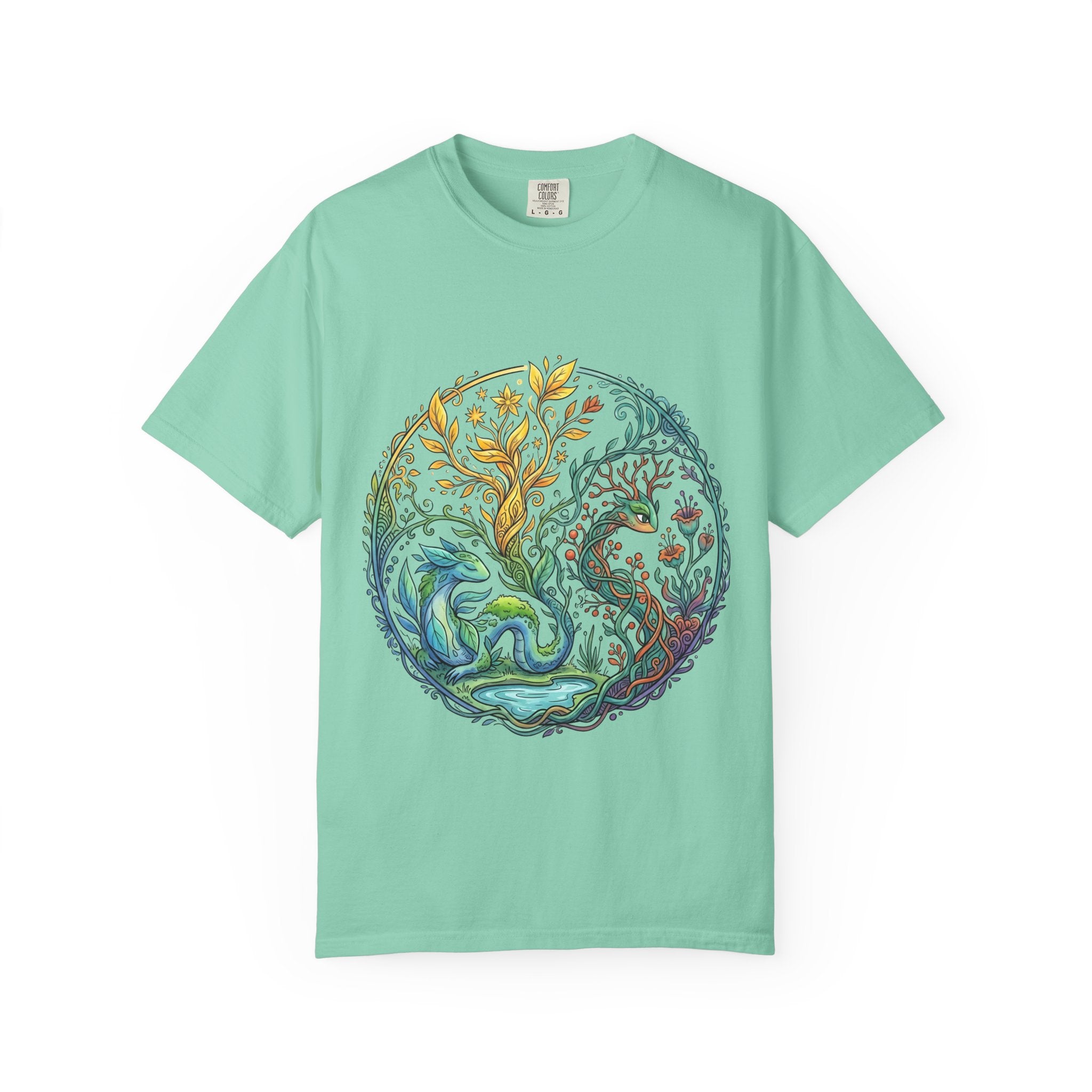 Elemental Dragon Tree T-Shirt - Mystical Nature Art | Comfort Colors