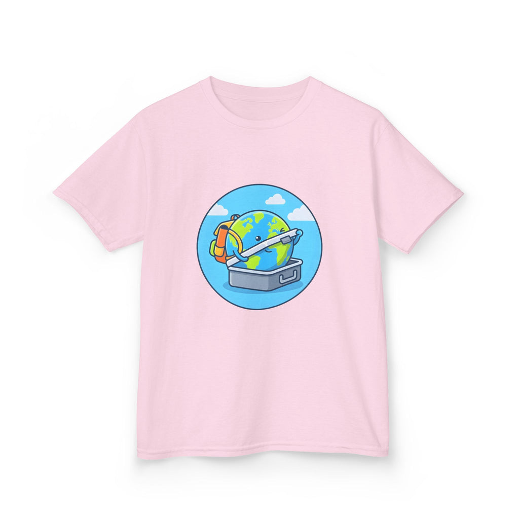 Kids Tee - Cute Earth Travel & School Cartoon Shirt | Adventure
