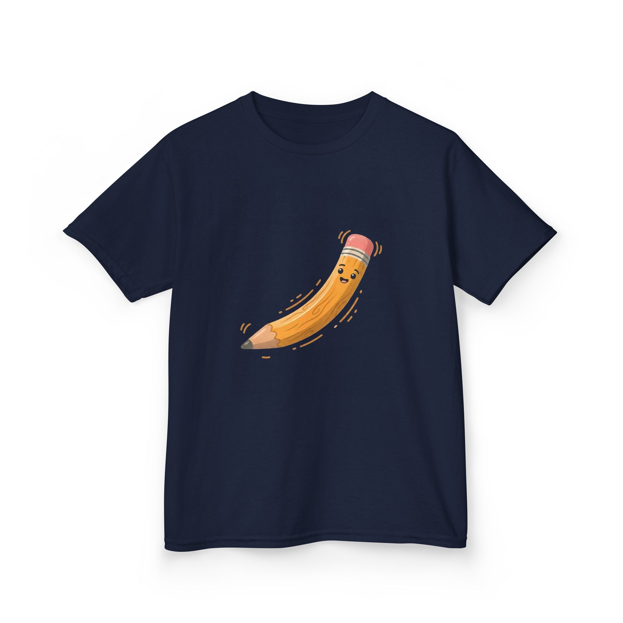 Kids Heavy Cotton Tee - Happy Animated Pencil School Supply | Back to