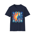 Abstract T-Shirt - Psychedelic Starburst Graphic Tee | Dynamic Blue