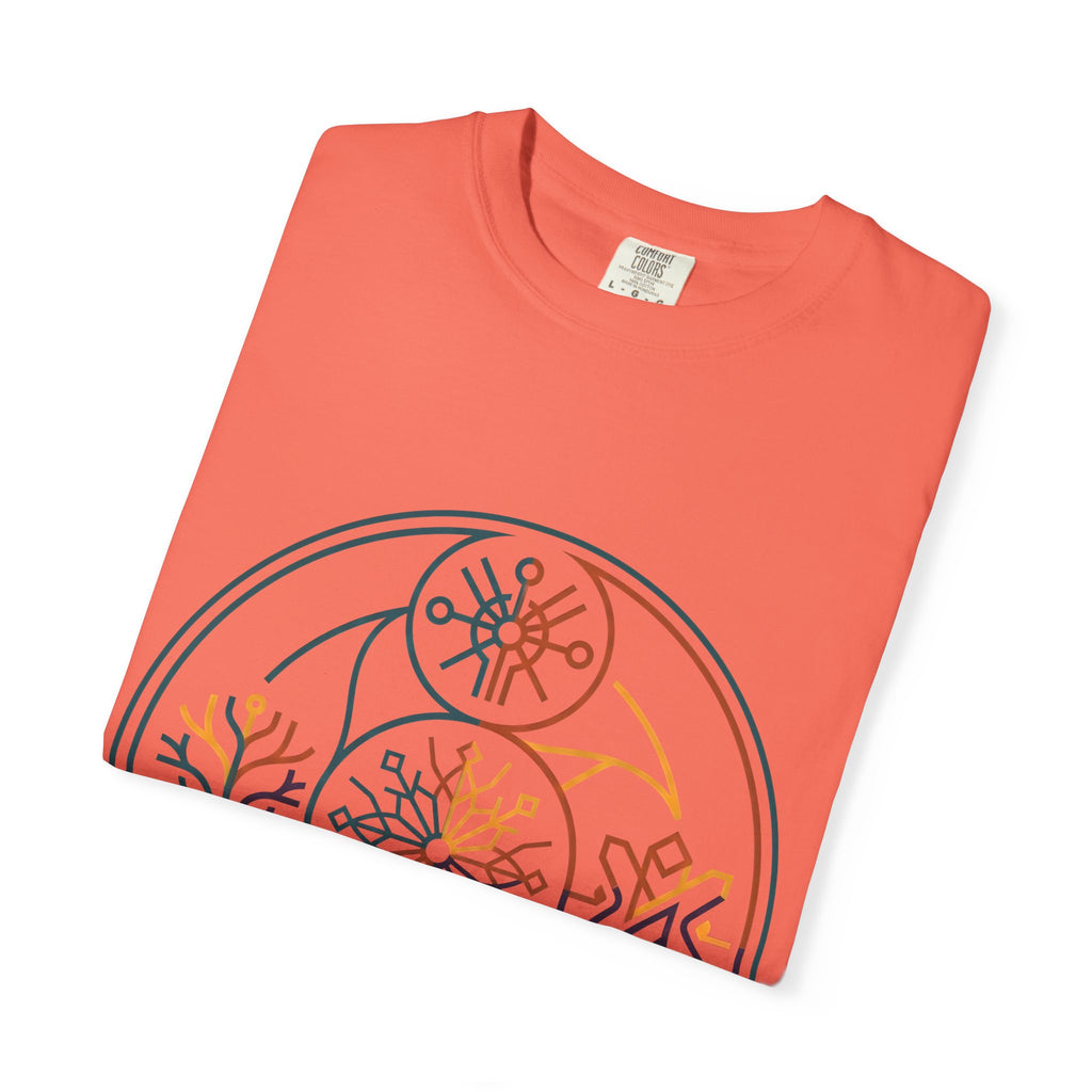 Unisex Garment-Dyed T-Shirt - Minimalist Geometric Nature Art