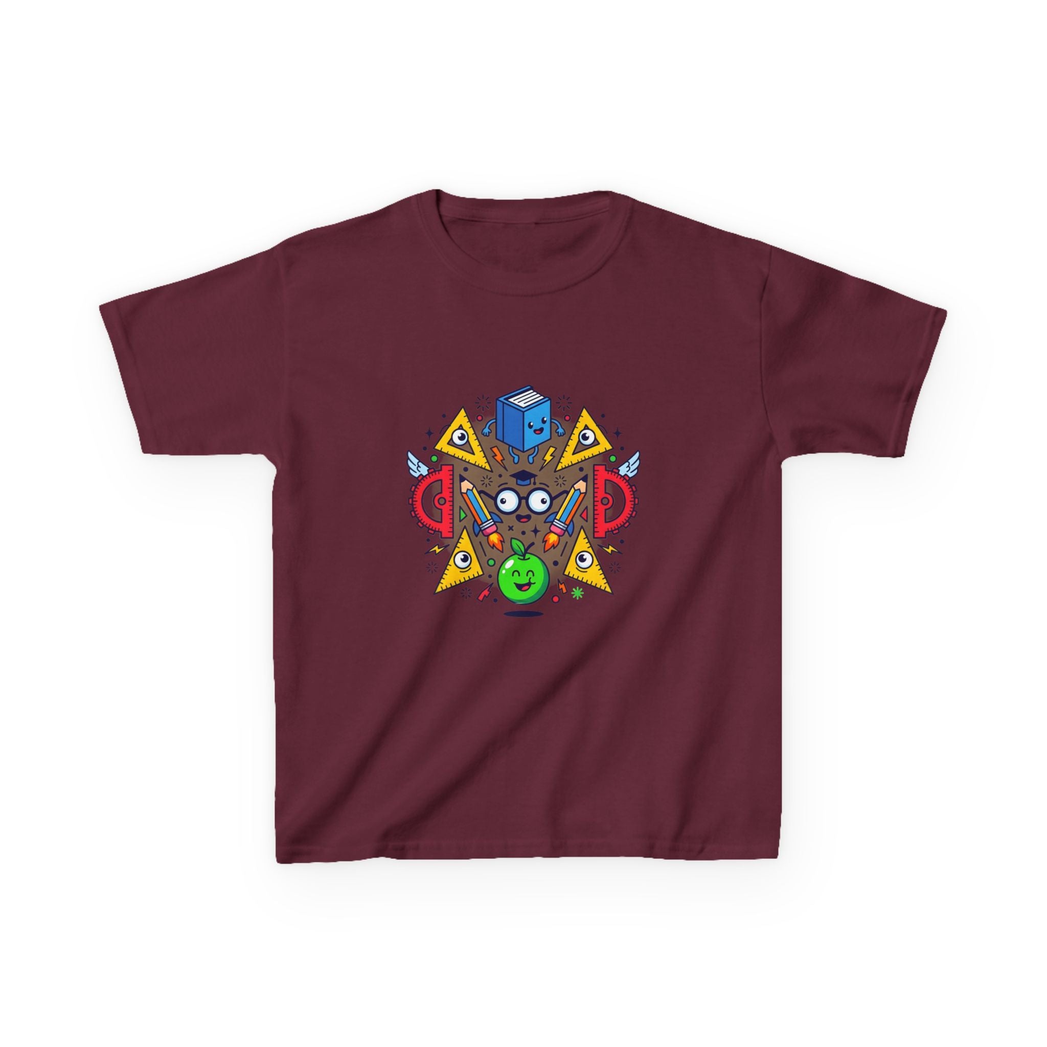 Kids Tee - Cartoon School Supplies & Learning Design | Back to School