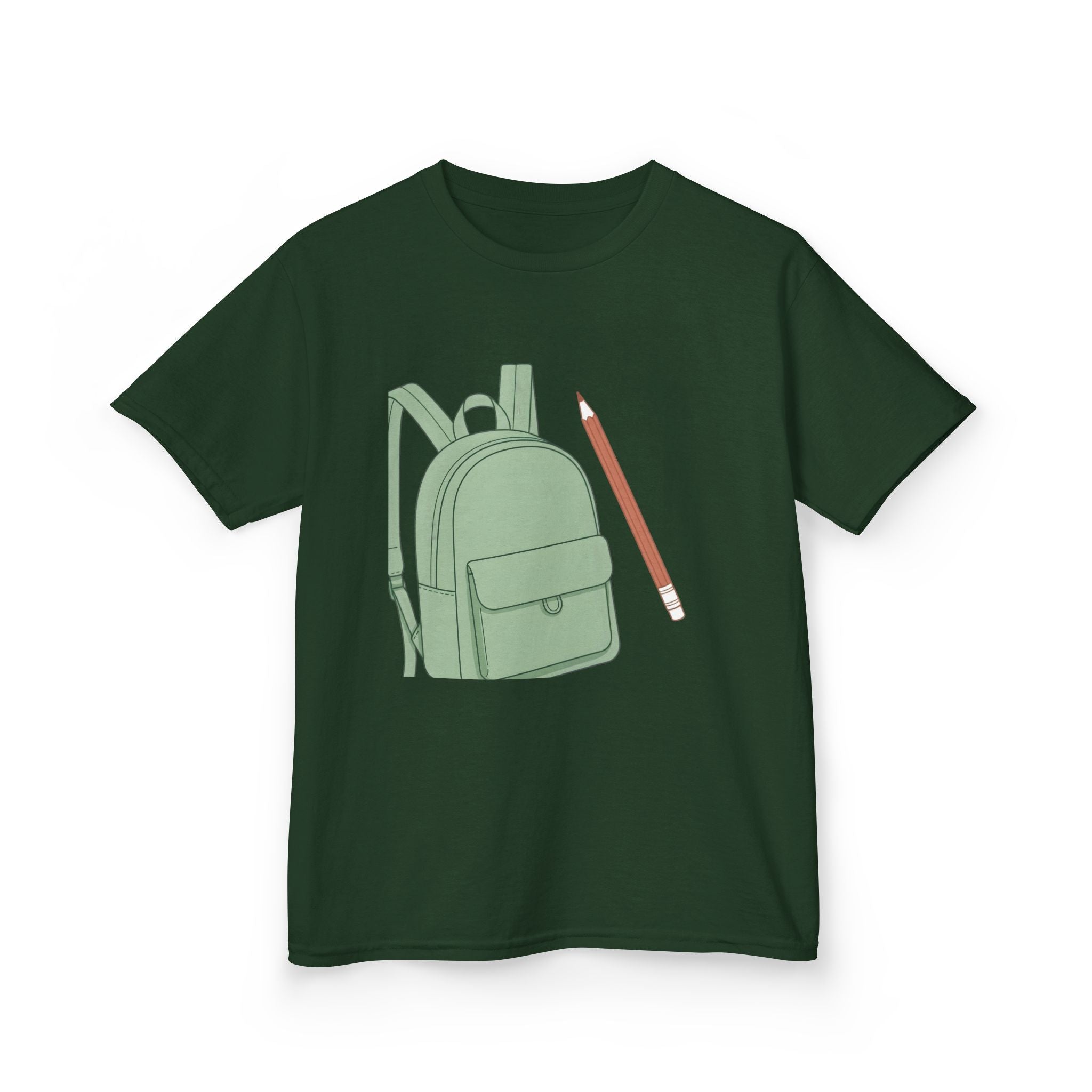 Kids Tee - Cartoon School Supplies Backpack Pencil | Back to School