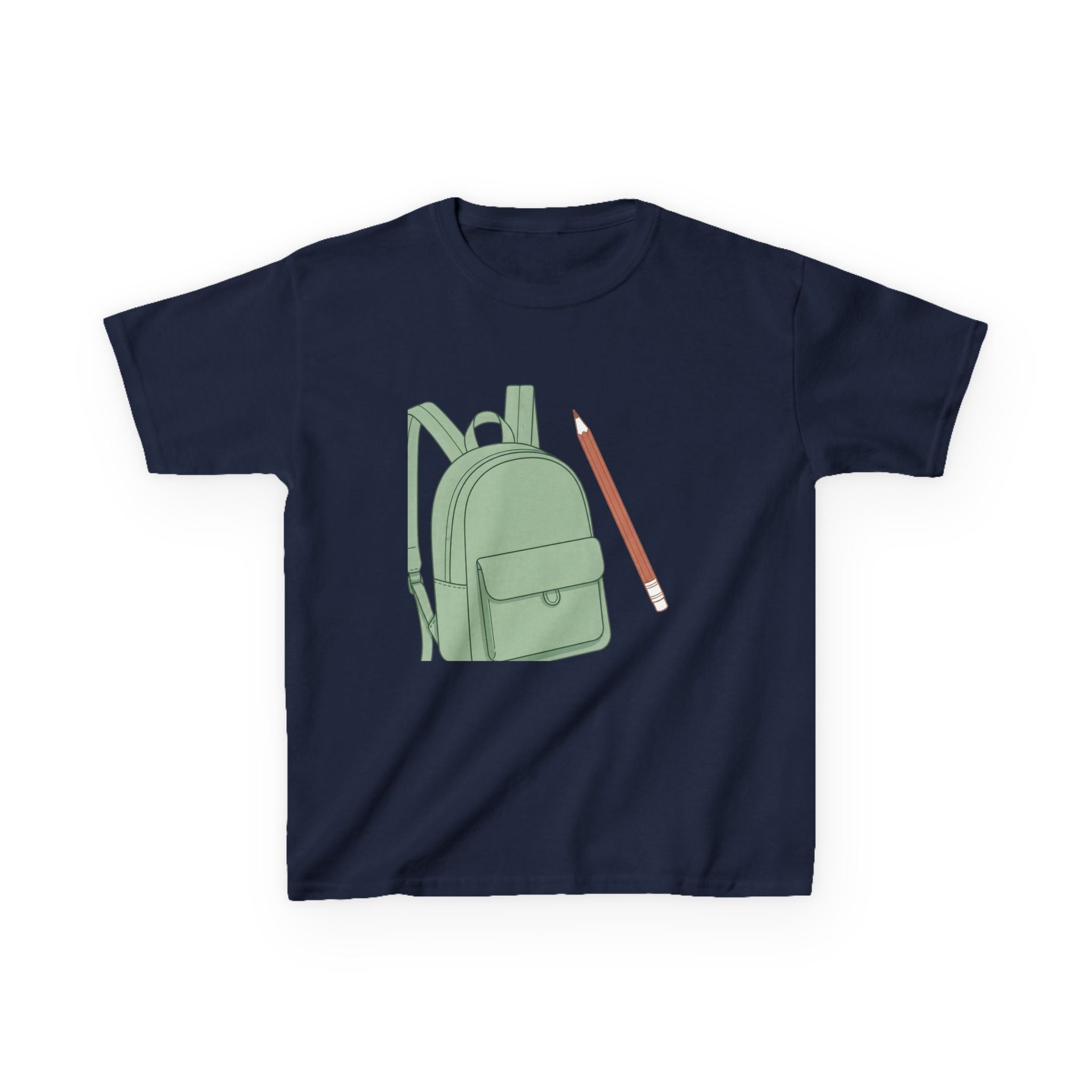 Kids Tee - Cartoon School Supplies Backpack Pencil | Back to School