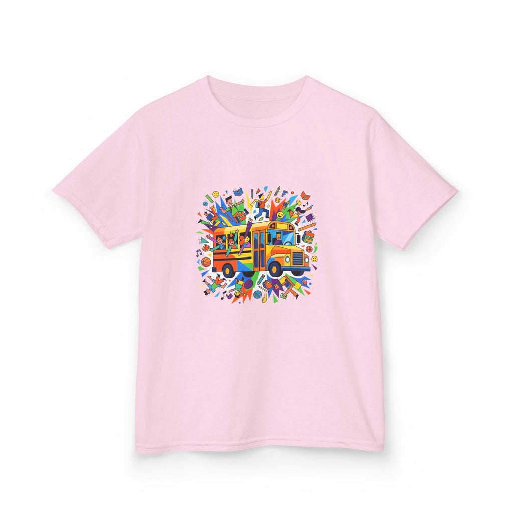 Kids Back to School Tee - Colorful School Bus & Student Shirt