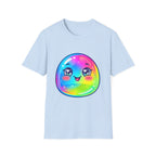 Unisex Kawaii T-Shirt - Happy Rainbow Blob Character Tee