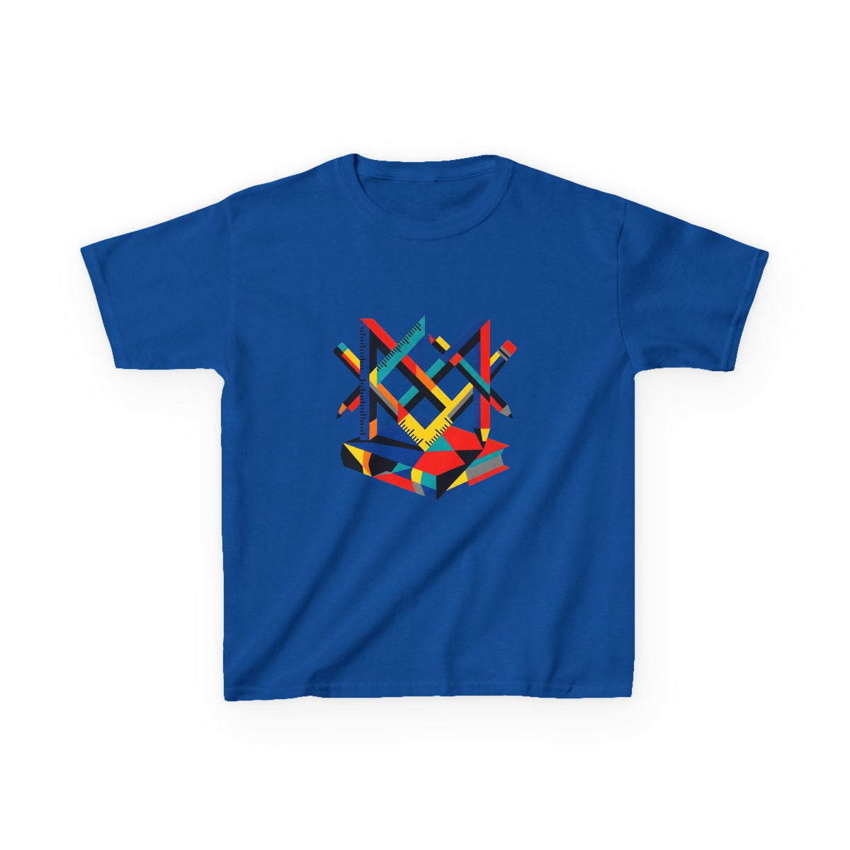 Kids Tee - Bauhaus Geometric Design Tools Graphic | Primary Colors