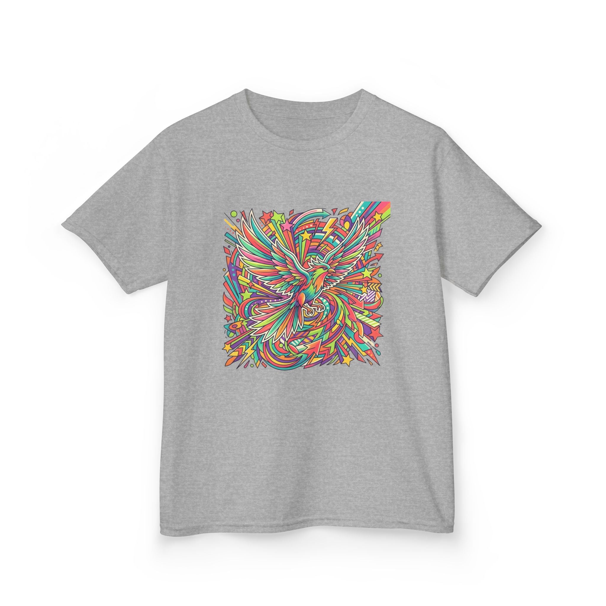 Kids Mythical Phoenix Tee - Energetic Psychedelic Art