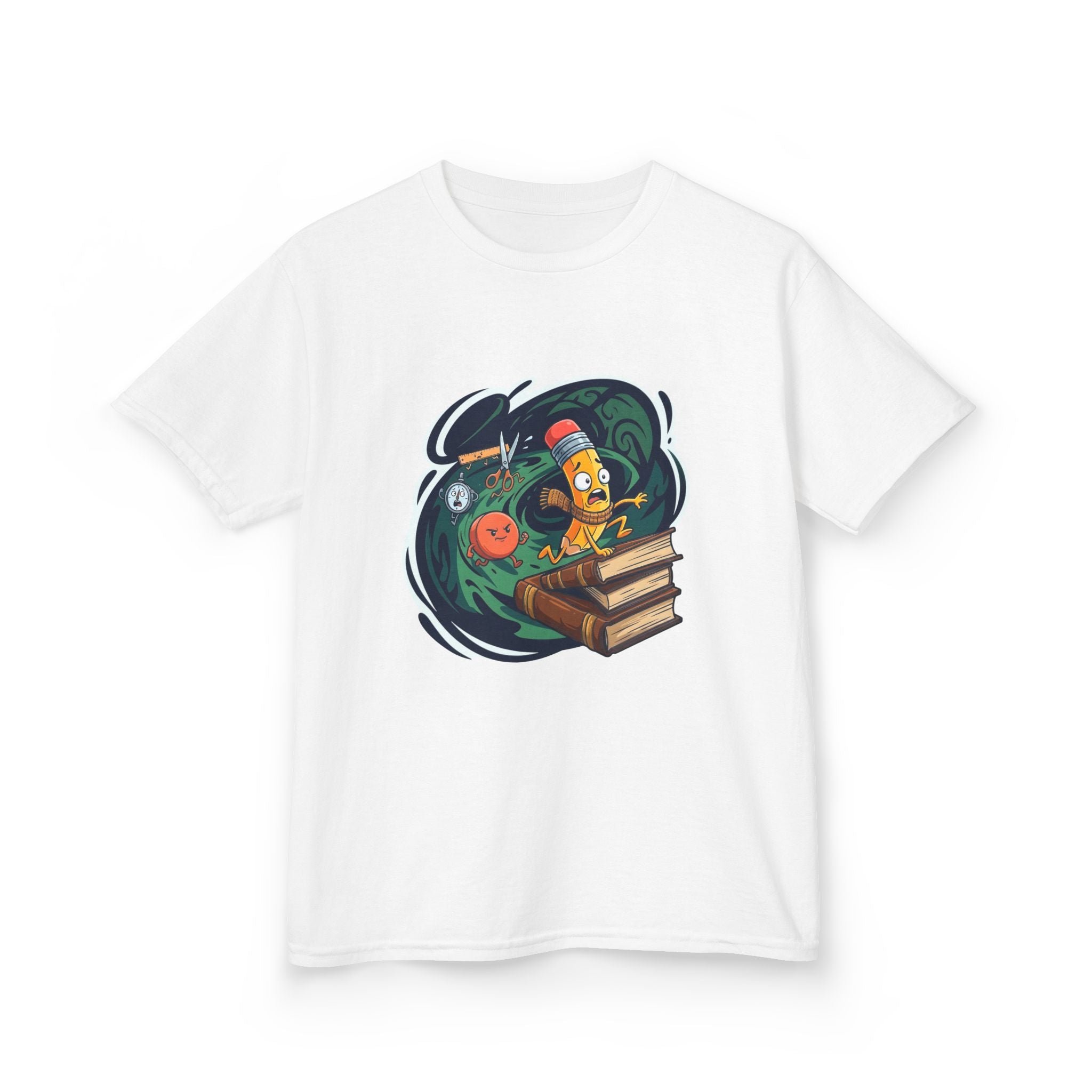 Kids School Supplies Tee - Whimsical Cartoon Design | Back to School