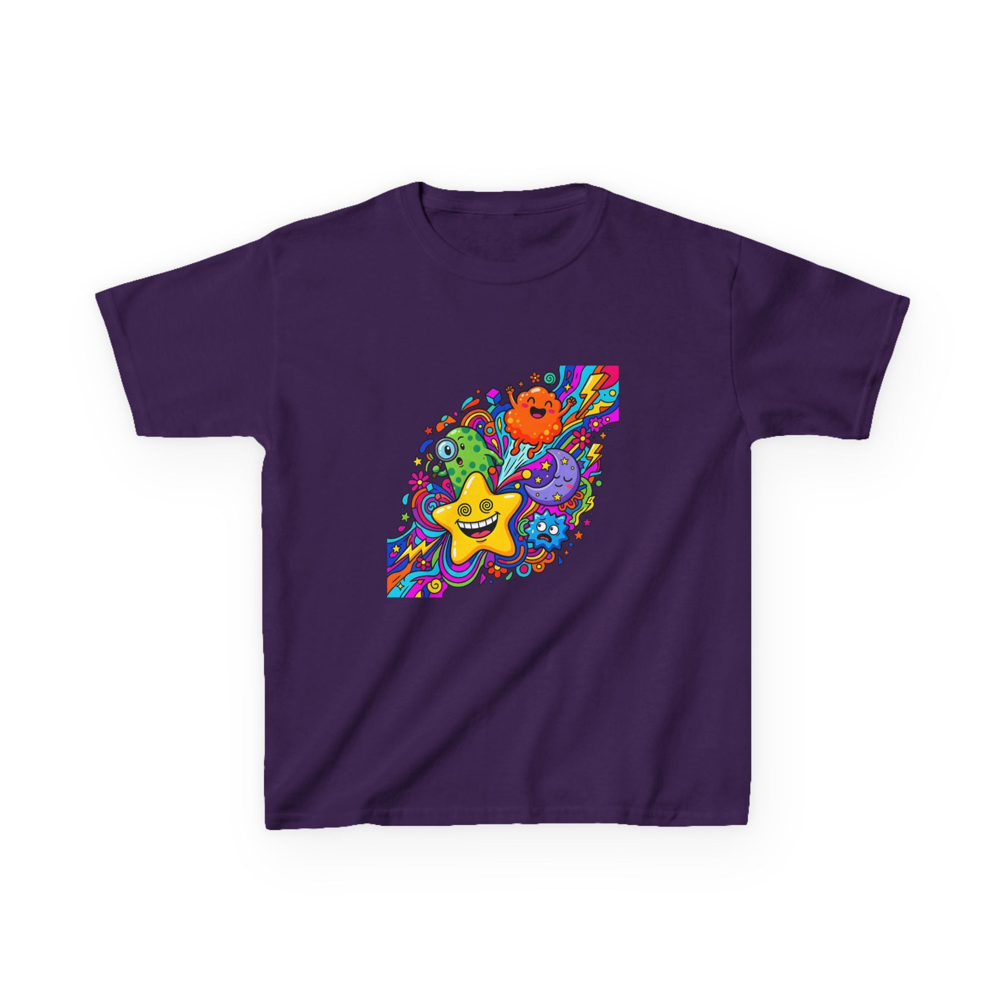 Kids Psychedelic Monster Tee - Vibrant Cartoon Doodle Shirt
