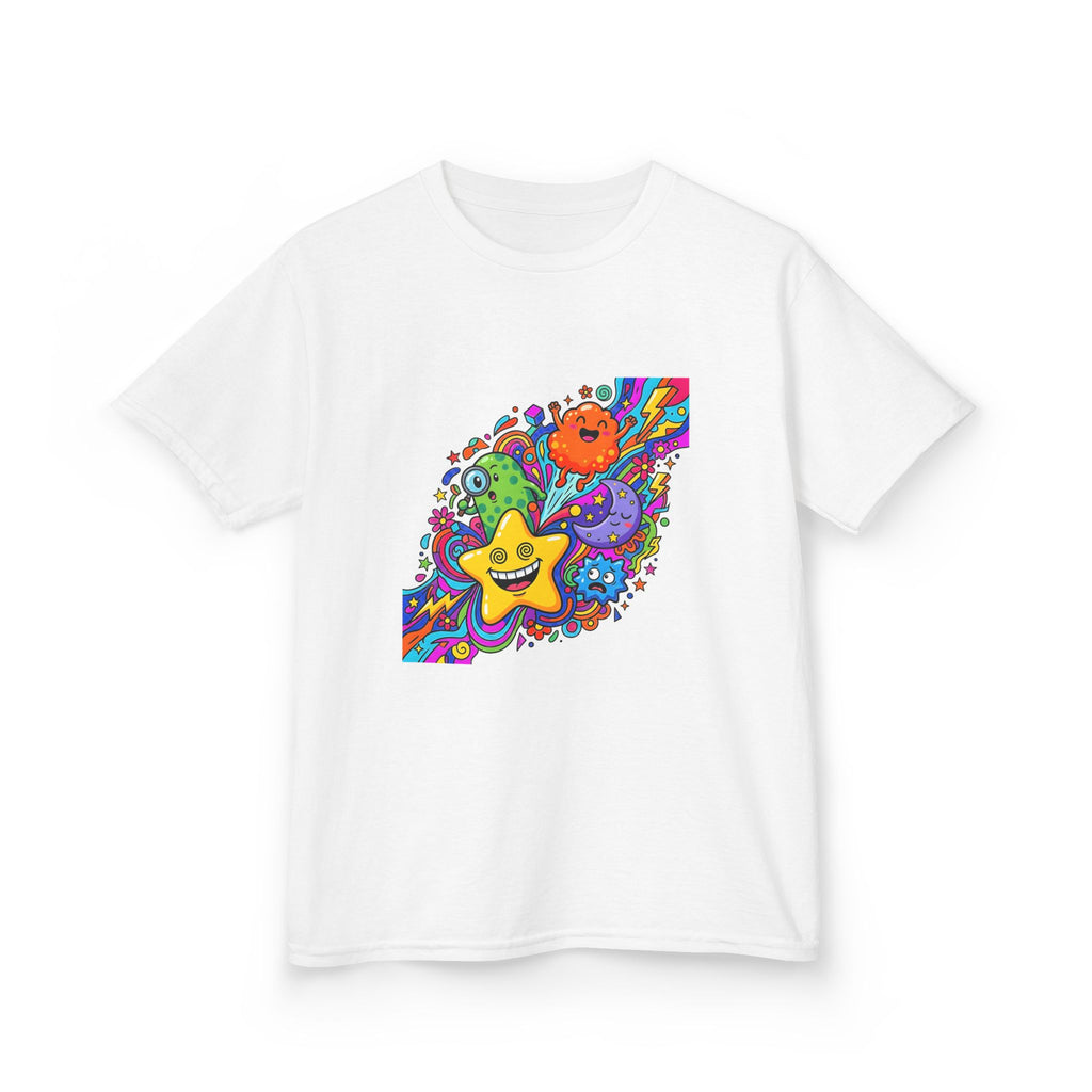 Kids Psychedelic Monster Tee - Vibrant Cartoon Doodle Shirt