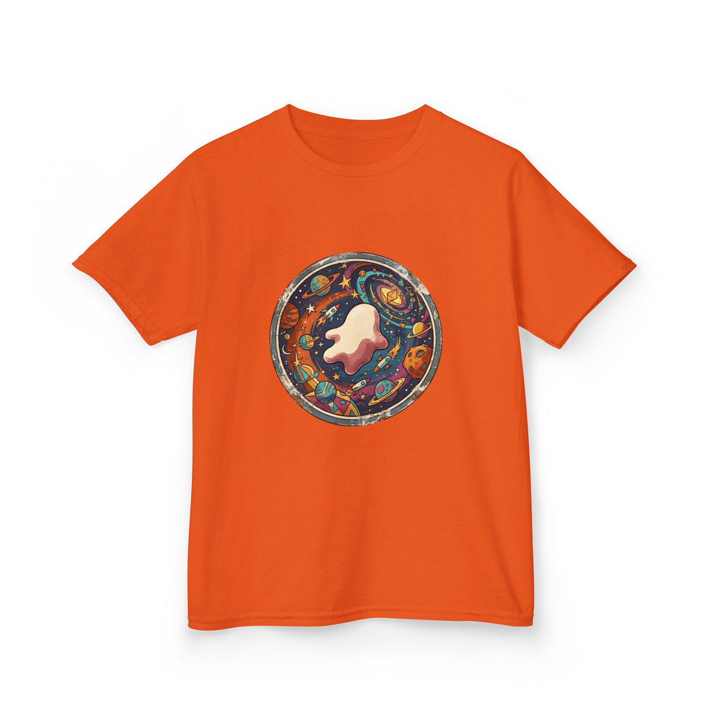 Kids T-Shirt - Whimsical Space Ghost & Planets | Retro Adventure