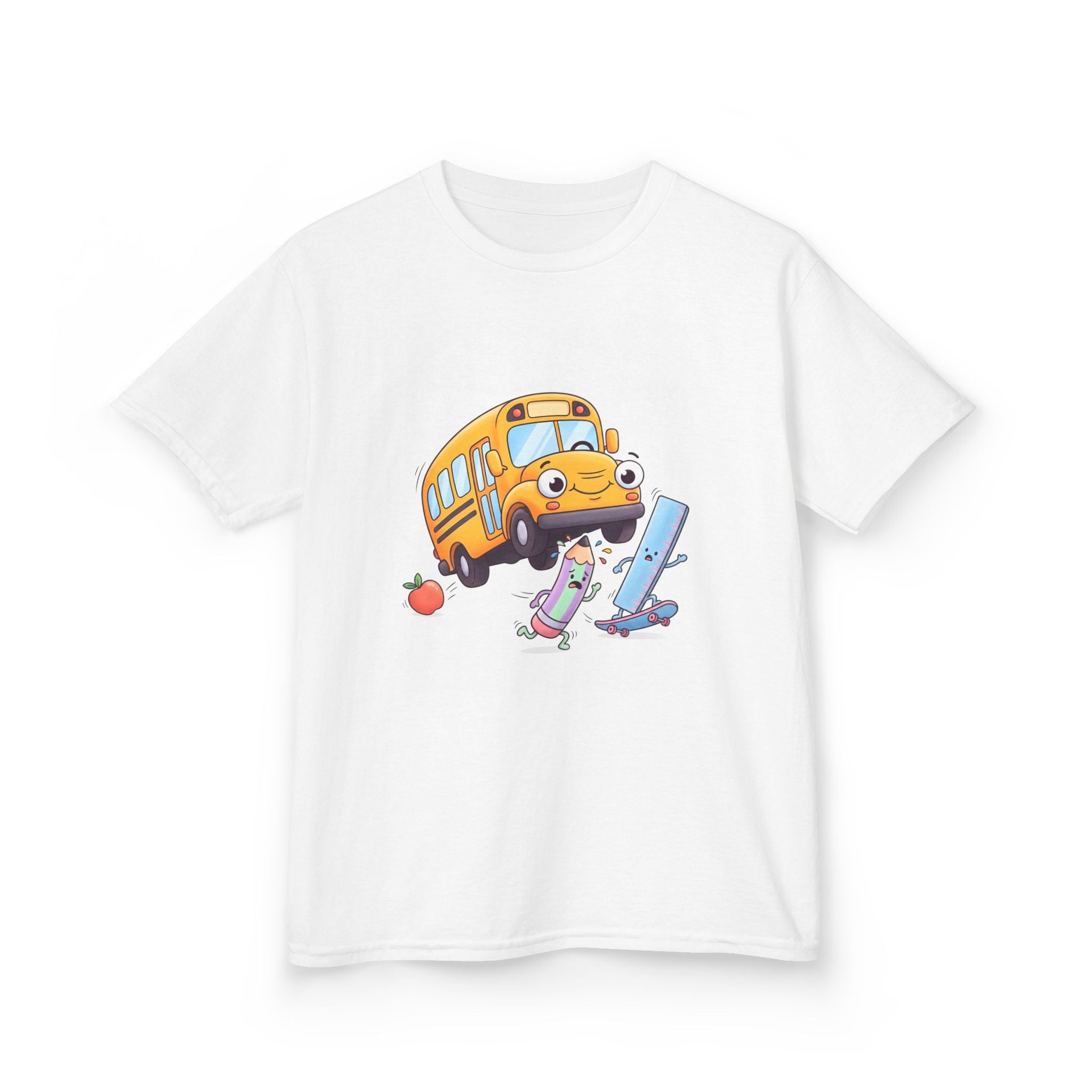 Kids School Bus Tee - Cute School Supplies Shirt | Back to School 2026