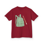 Kids Tee - Cartoon School Supplies Backpack Pencil | Back to School