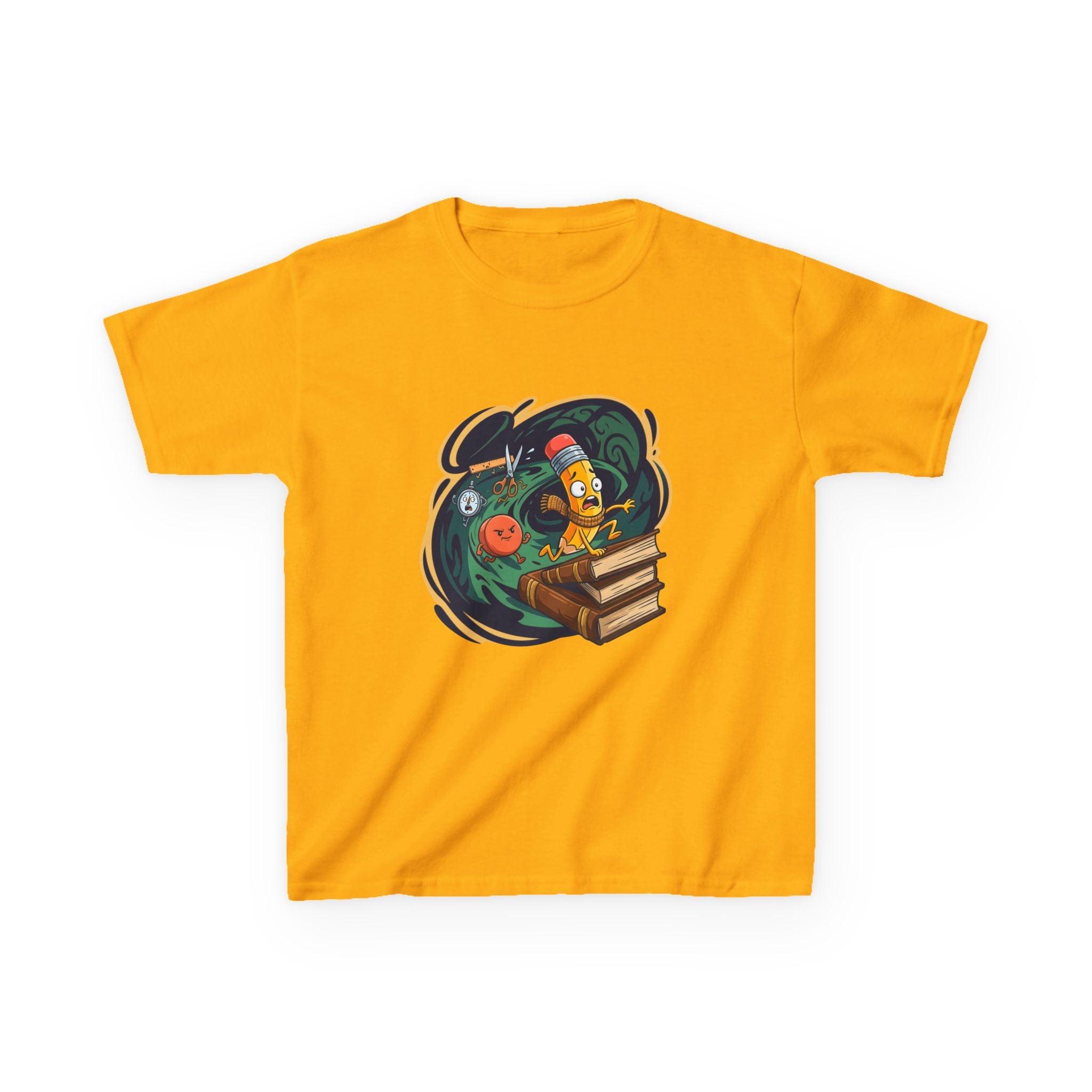 Kids School Supplies Tee - Whimsical Cartoon Design | Back to School