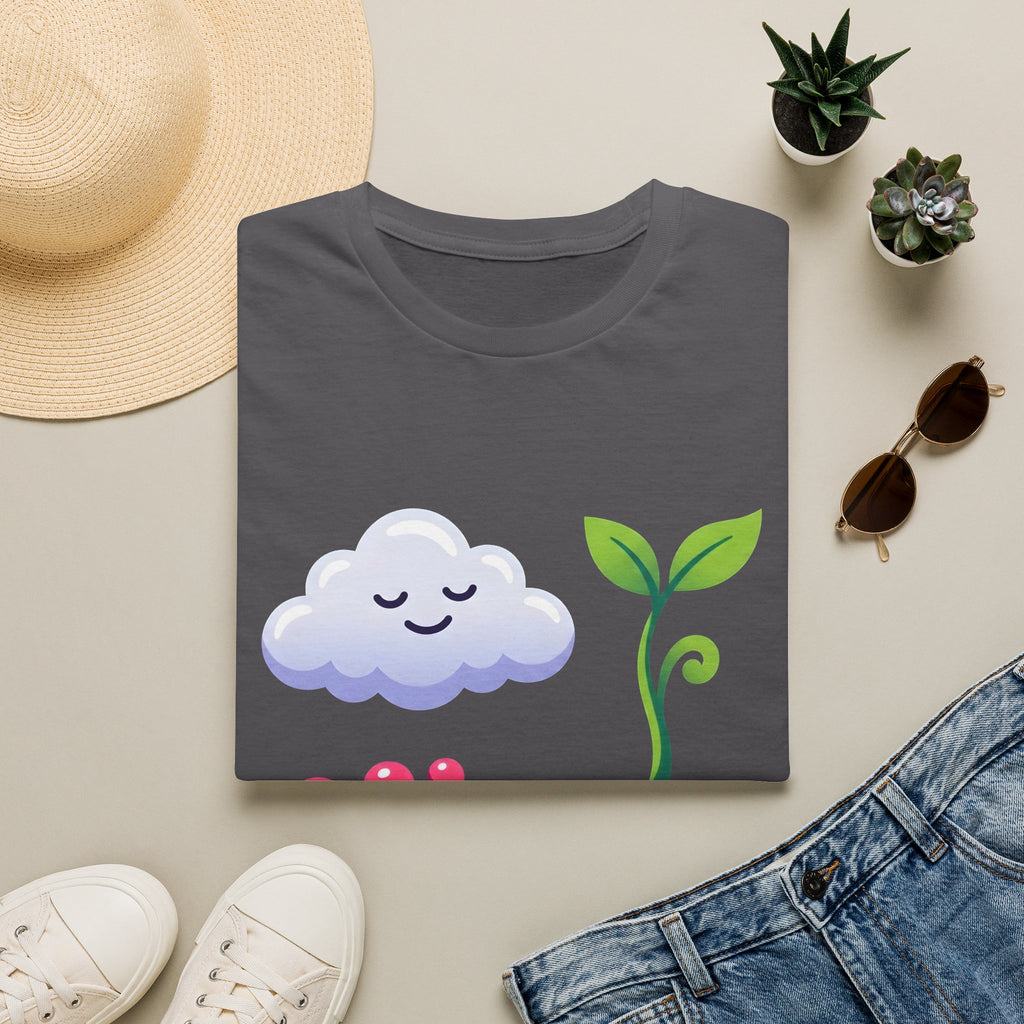 Cute Nature T-Shirt - Whimsical Cloud Sprout Wave Design | Unisex