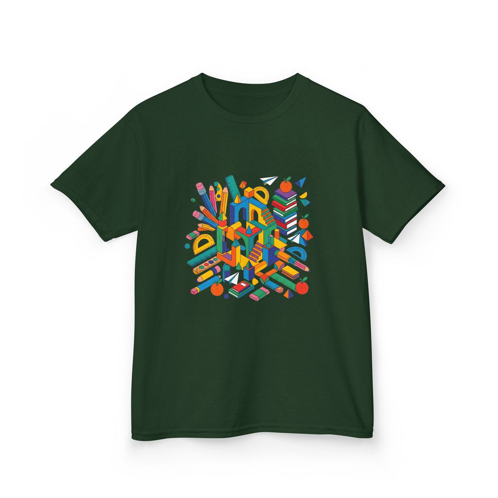 Kids T-Shirt - Abstract Geometric School Supplies | Back to School