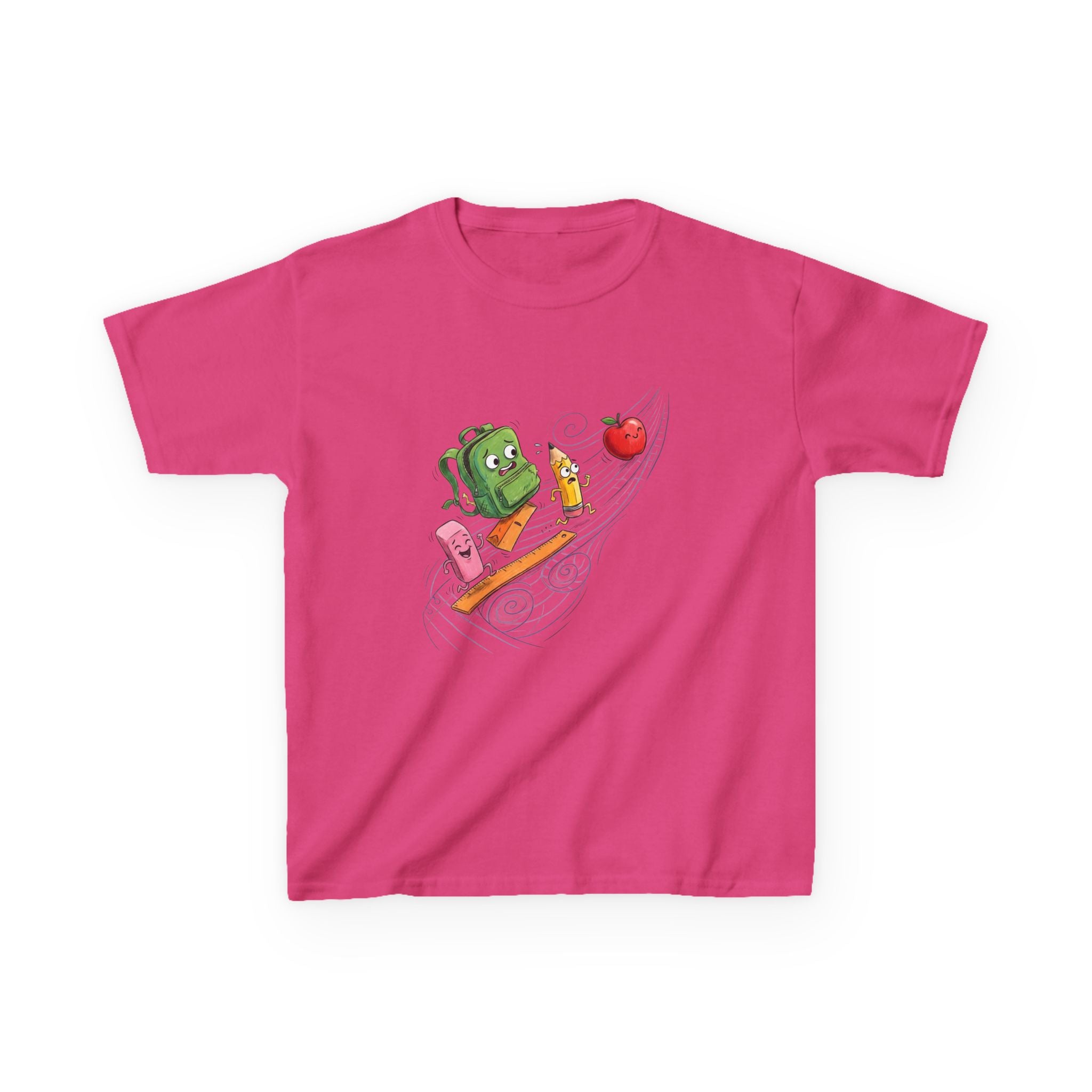 Kids Cartoon School Supplies T-Shirt - Back to School Chaos | 2026