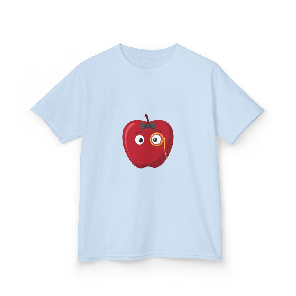 Kids Heavy Cotton Tee - Whimsical Monocle Apple Character