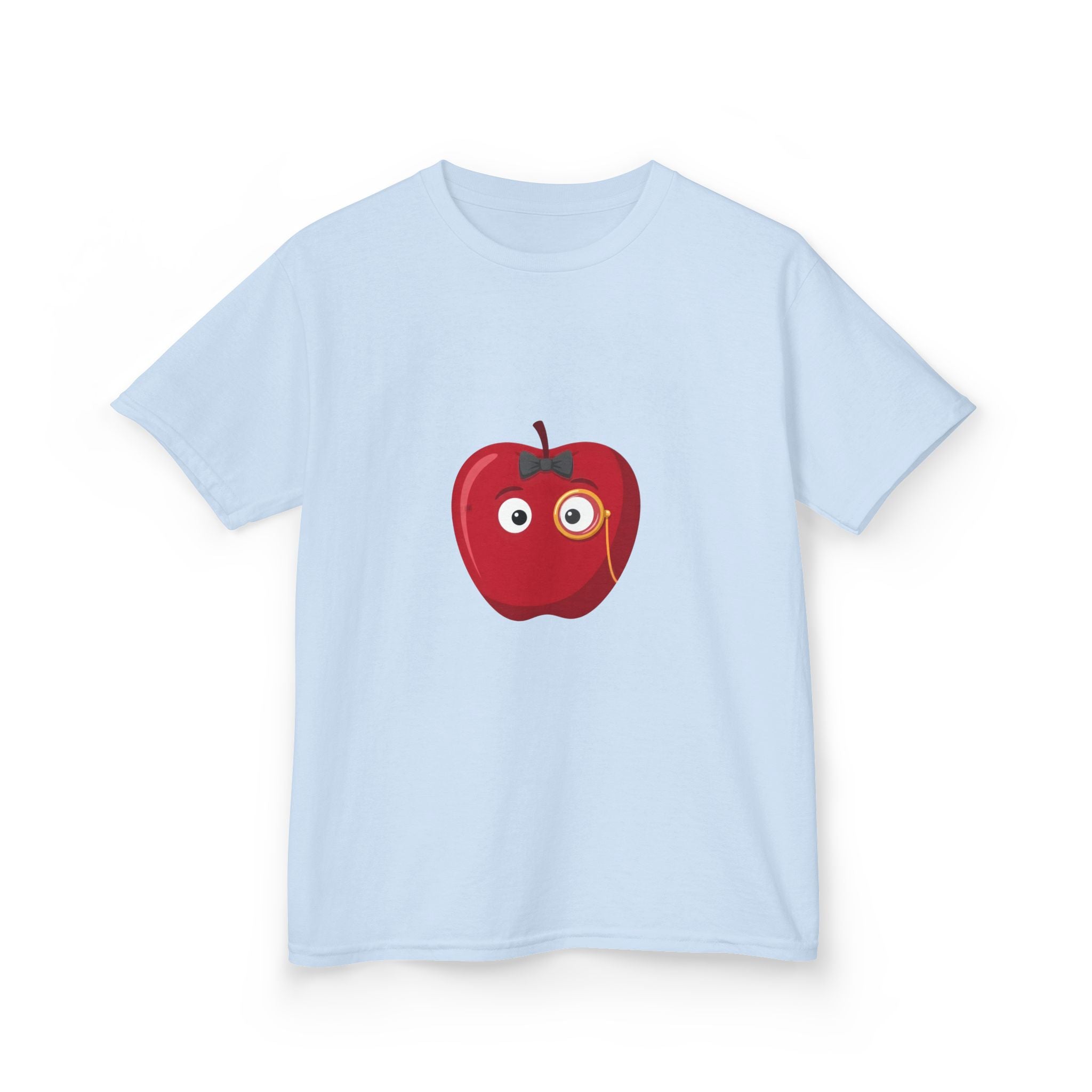 Kids Heavy Cotton Tee - Whimsical Monocle Apple Character