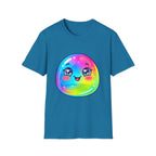 Unisex Kawaii T-Shirt - Happy Rainbow Blob Character Tee