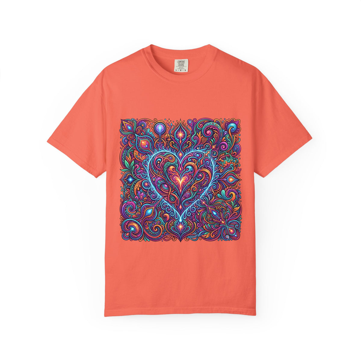 Unisex Garment-Dyed T-shirt - Cosmic Love | Psychedelic Heart Art