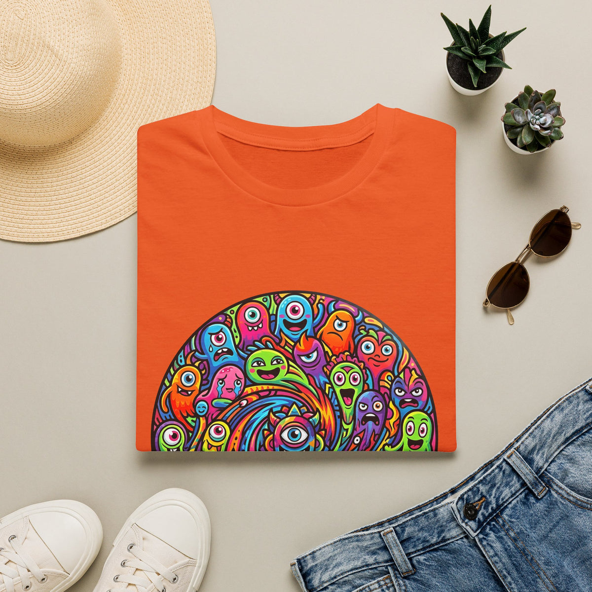 T-Shirt - Psychedelic Monster Swirl | Vibrant Alien Party