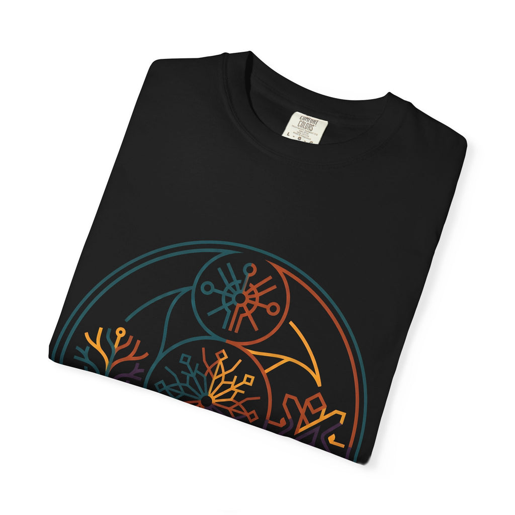 Unisex Garment-Dyed T-Shirt - Minimalist Geometric Nature Art