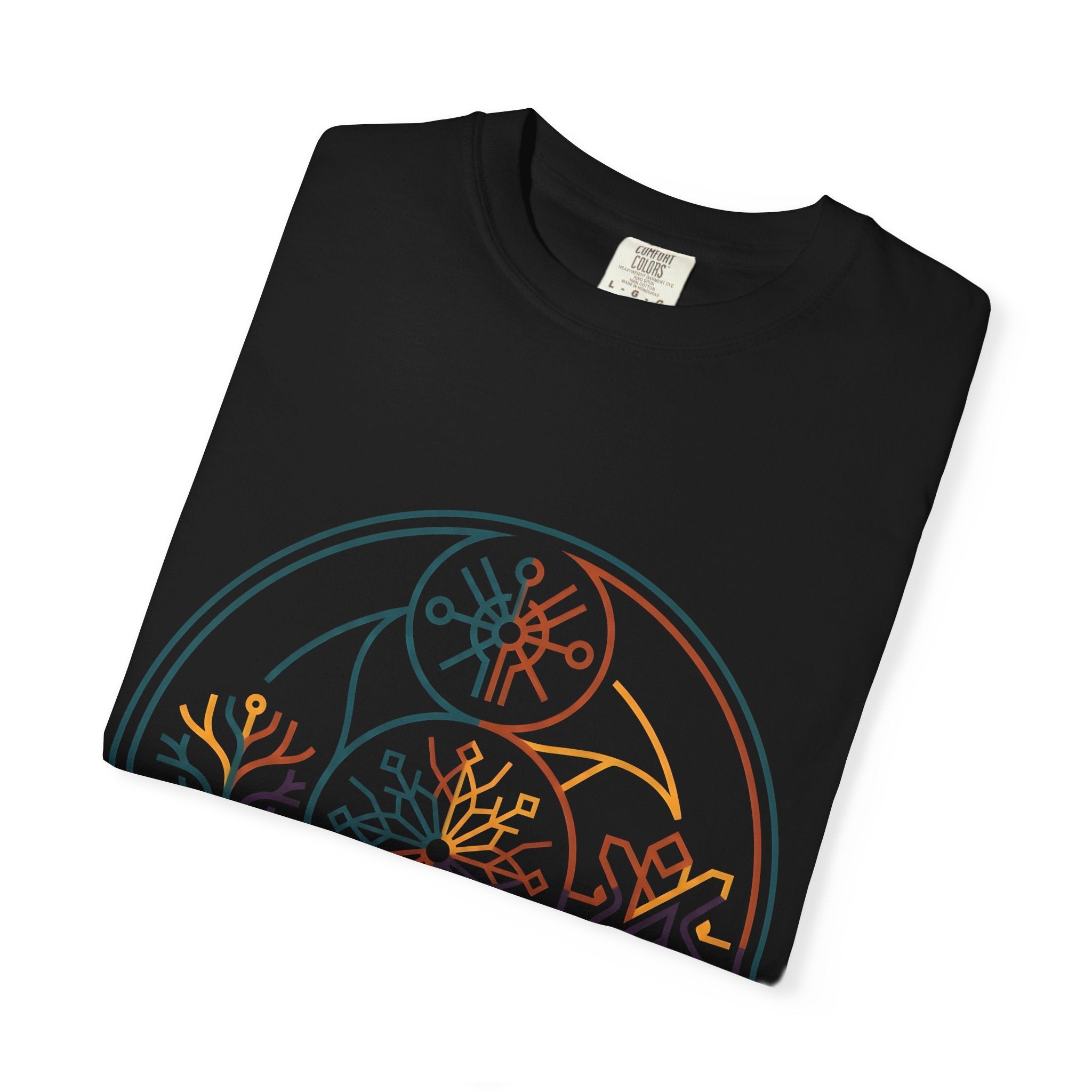 Unisex Garment-Dyed T-Shirt - Minimalist Geometric Nature Art