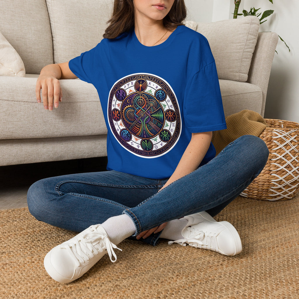 Unisex Steampunk T-Shirt - Ornate Mystical Mandala & Gears