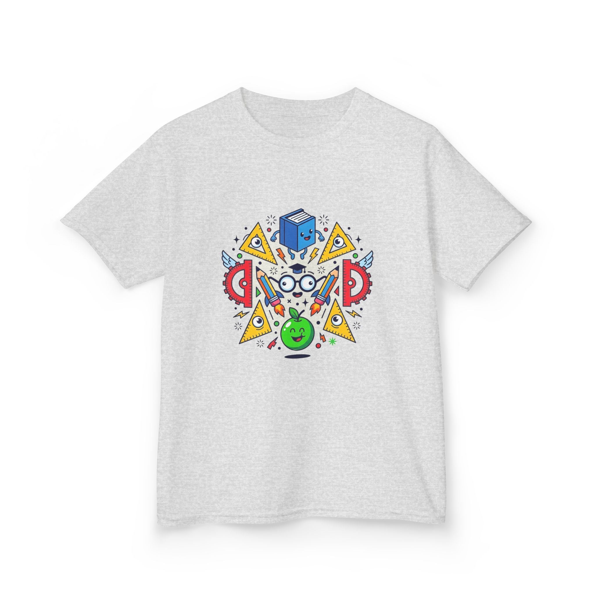 Kids Tee - Cartoon School Supplies & Learning Design | Back to School