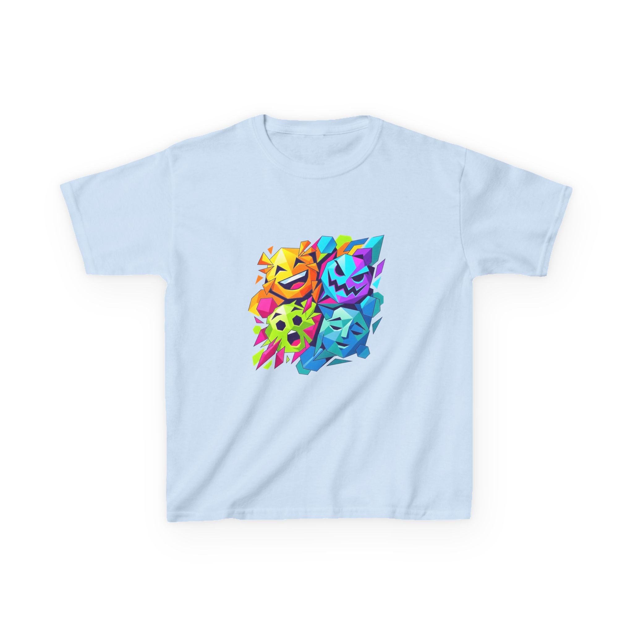 Kids T-Shirt - Vibrant Geometric Faces | Abstract Art