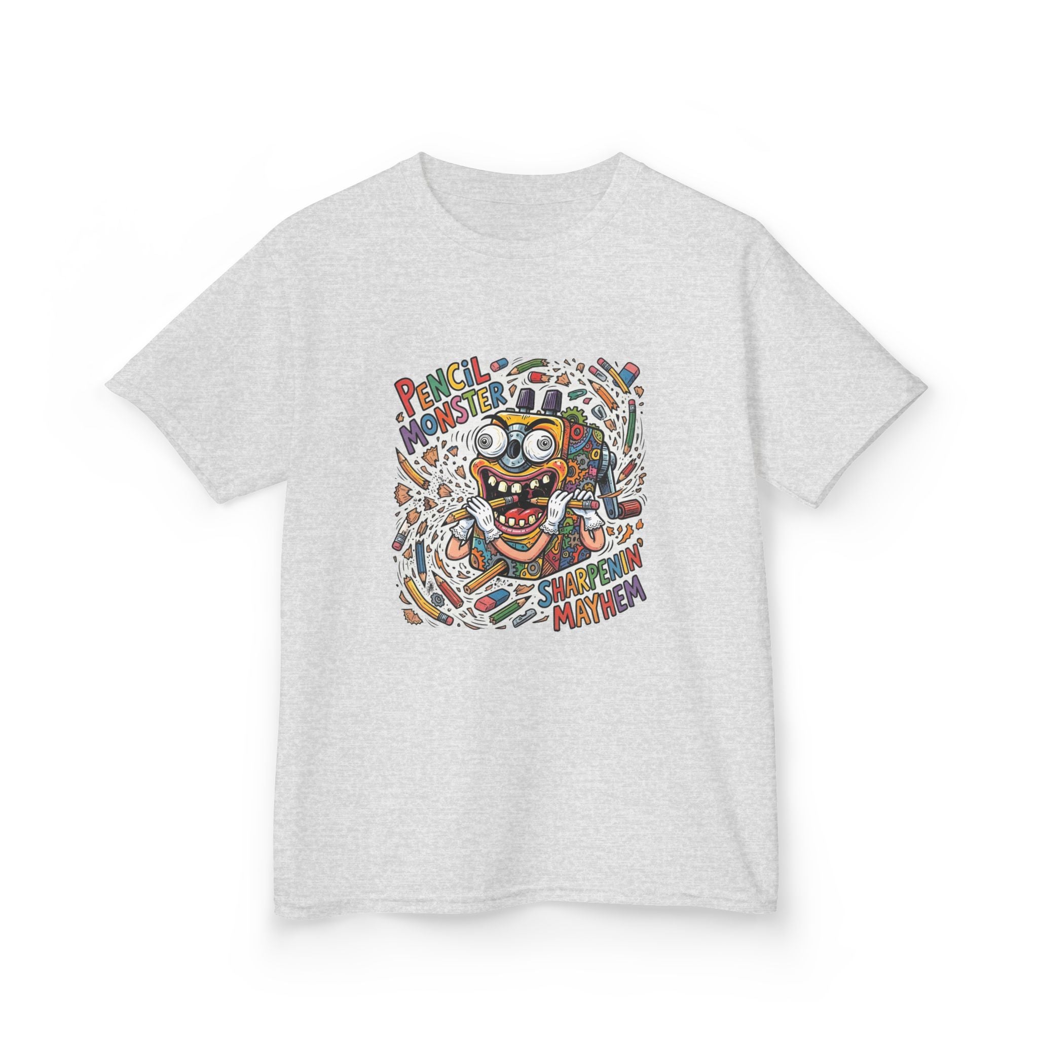 Kids Tee - Pencil Monster "Sharpenin' Mayhem" Cartoon | School