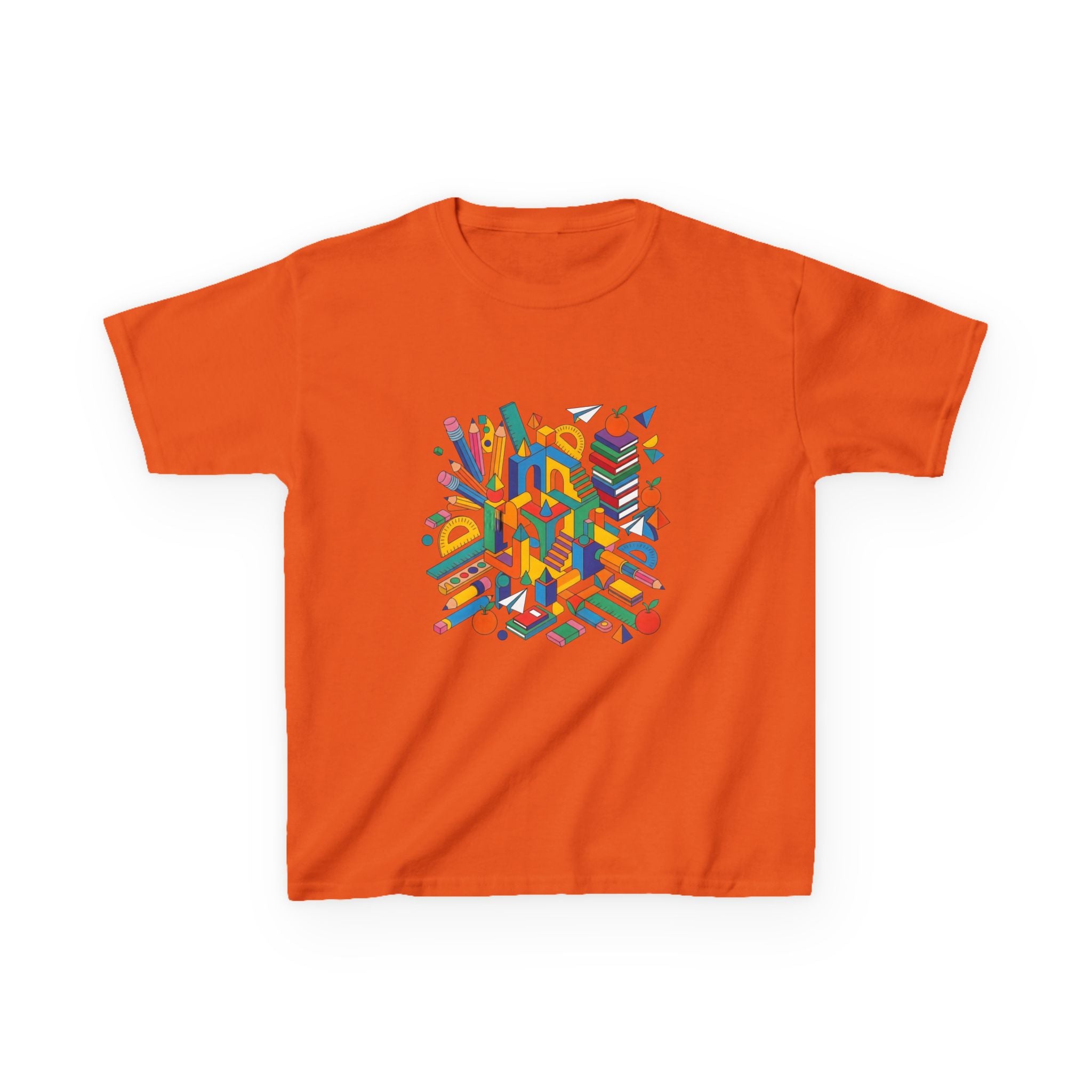 Kids T-Shirt - Abstract Geometric School Supplies | Back to School