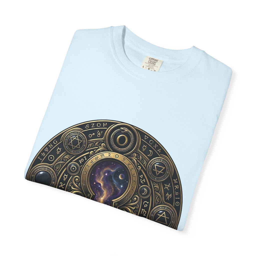 T-shirt - Celestial Keyhole Galaxy | Occult Alchemical Gold