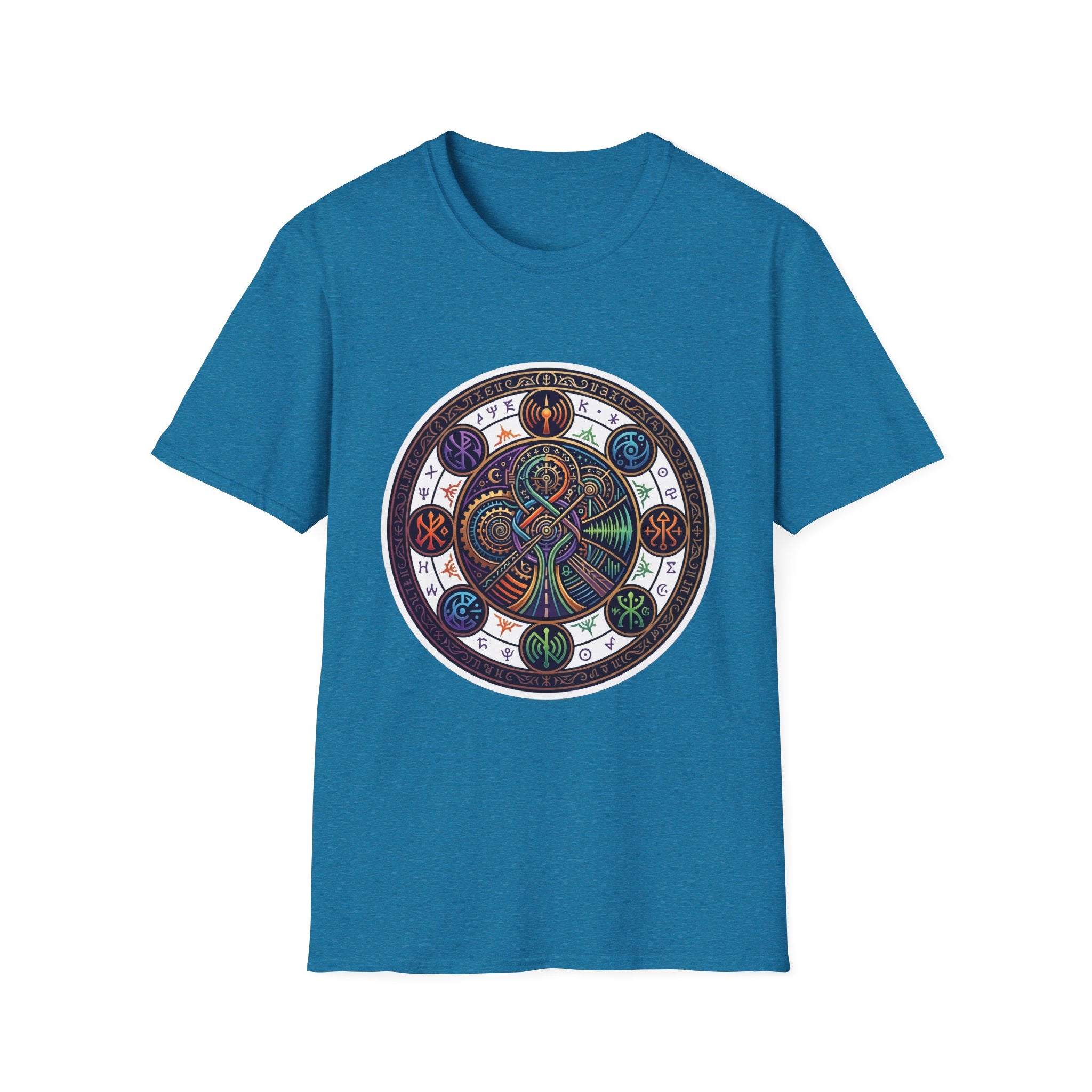 Unisex Steampunk T-Shirt - Ornate Mystical Mandala & Gears