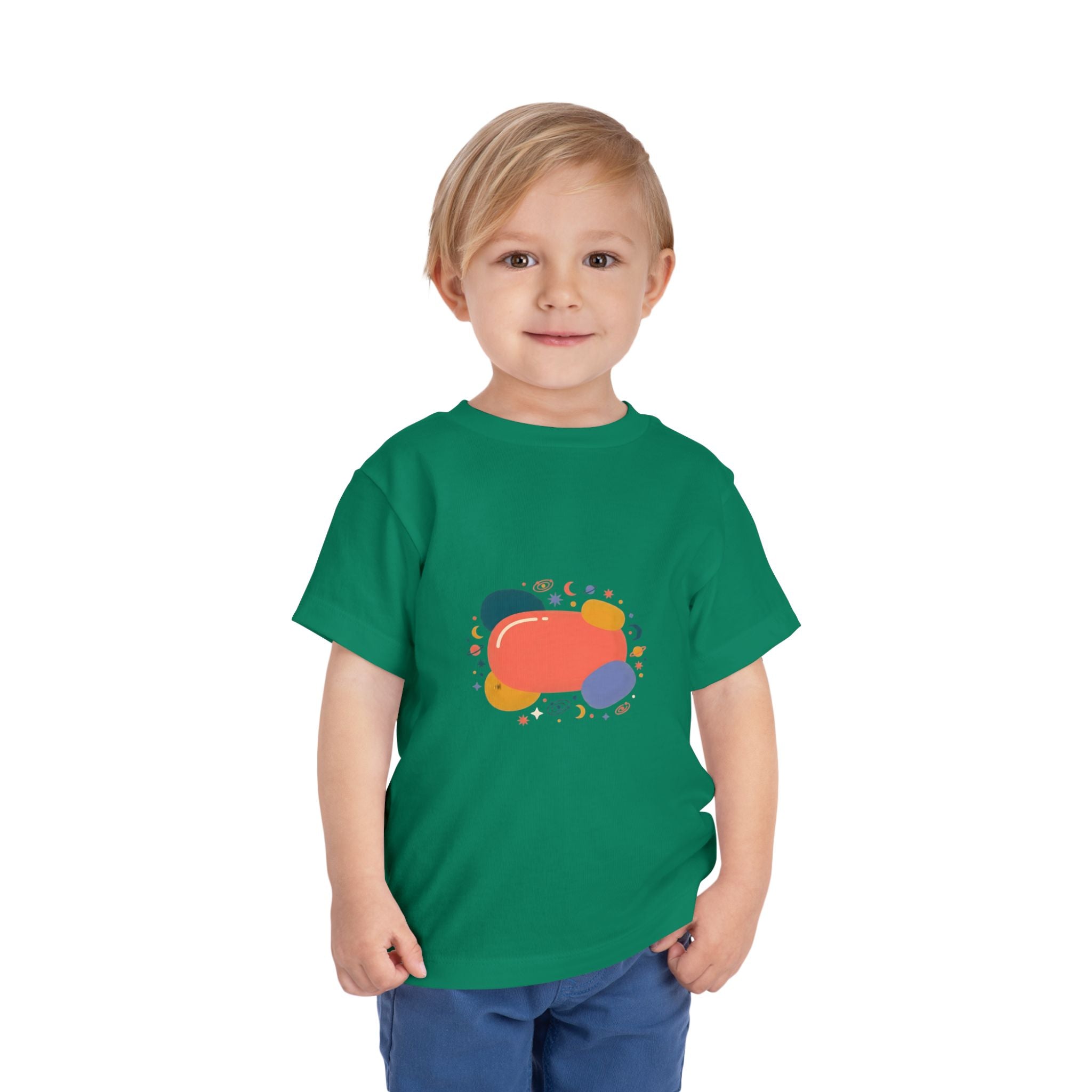 Toddler Short Sleeve Tee - Whimsical Space Design | Kids Cosmic