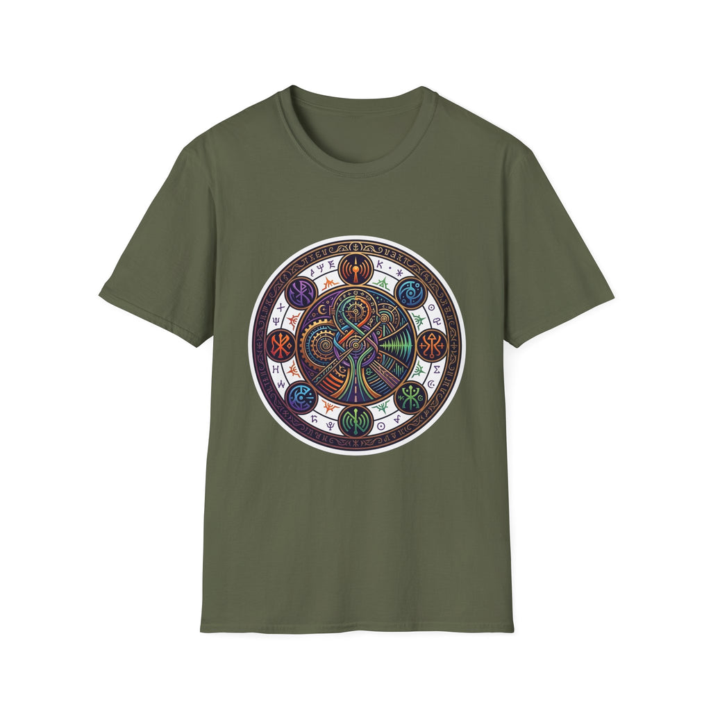 Unisex Steampunk T-Shirt - Ornate Mystical Mandala & Gears