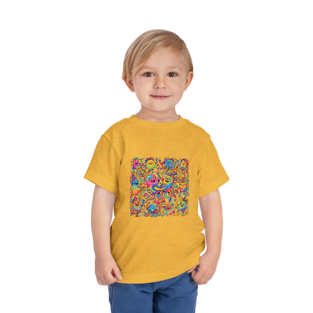 Toddler T-Shirt - Vibrant Whimsical Creatures | Doodle Art