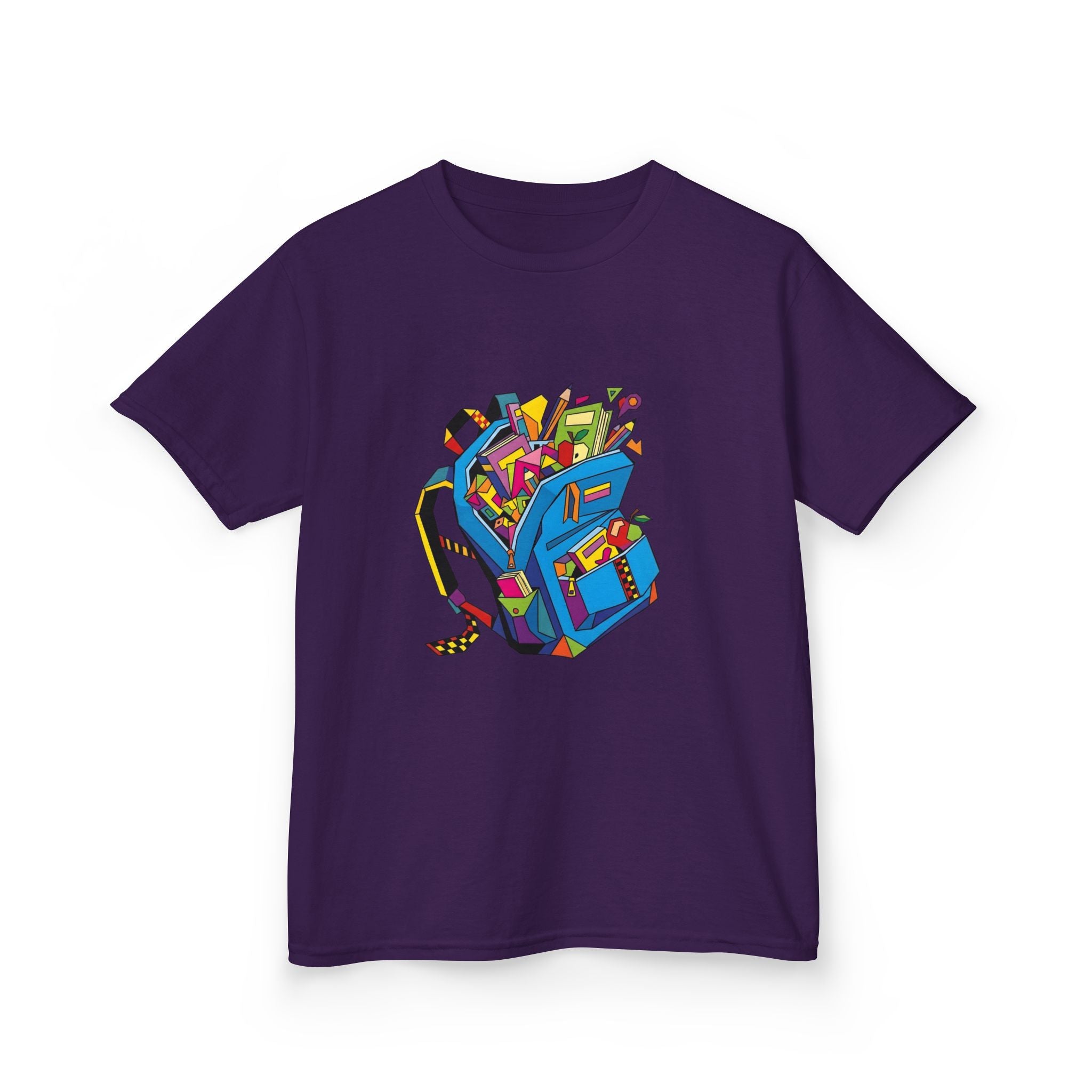 Kids Tee - Vibrant Geometric School Supplies Cartoon | Back to School