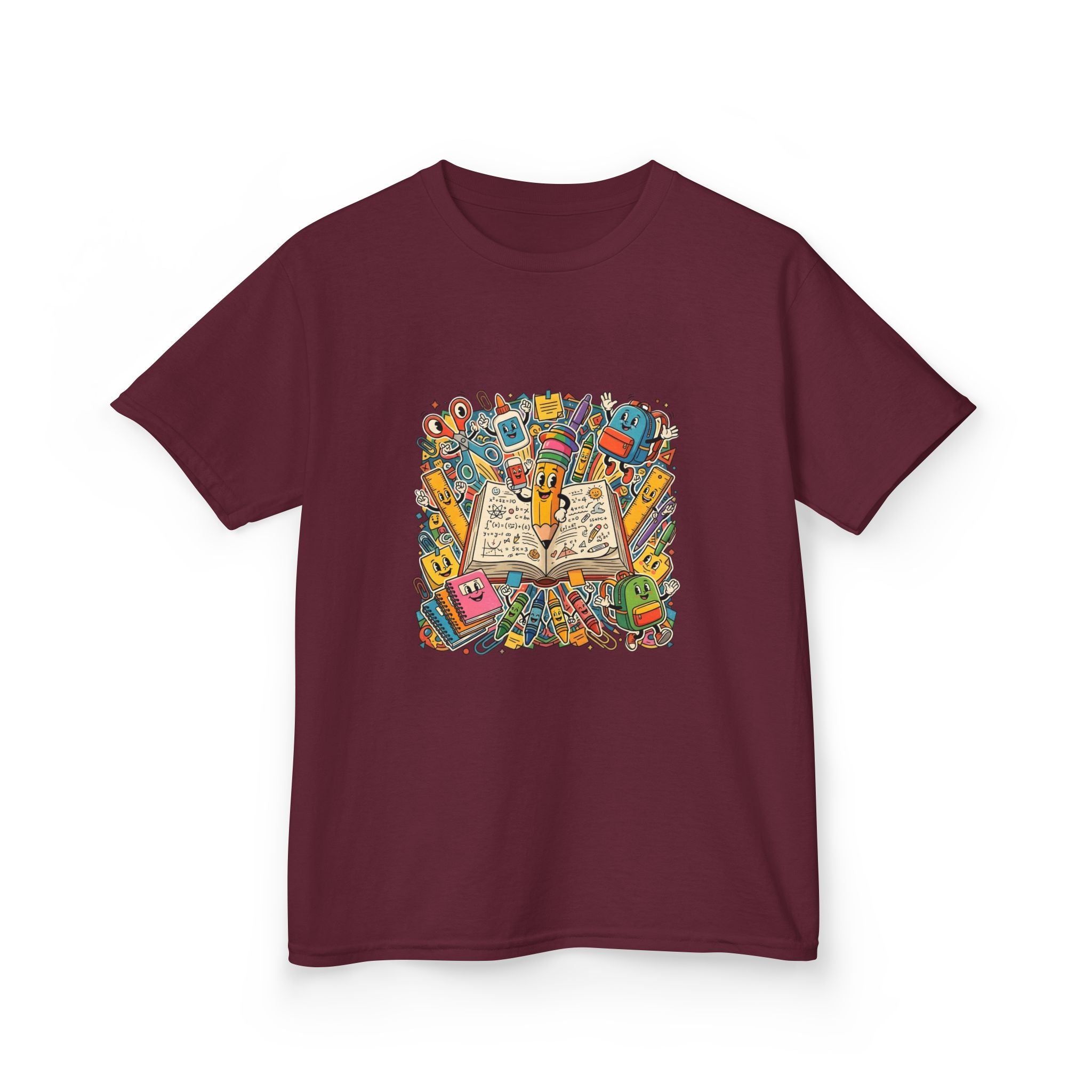 Kids Back to School Tee - Math Equations & School Supplies | 2026