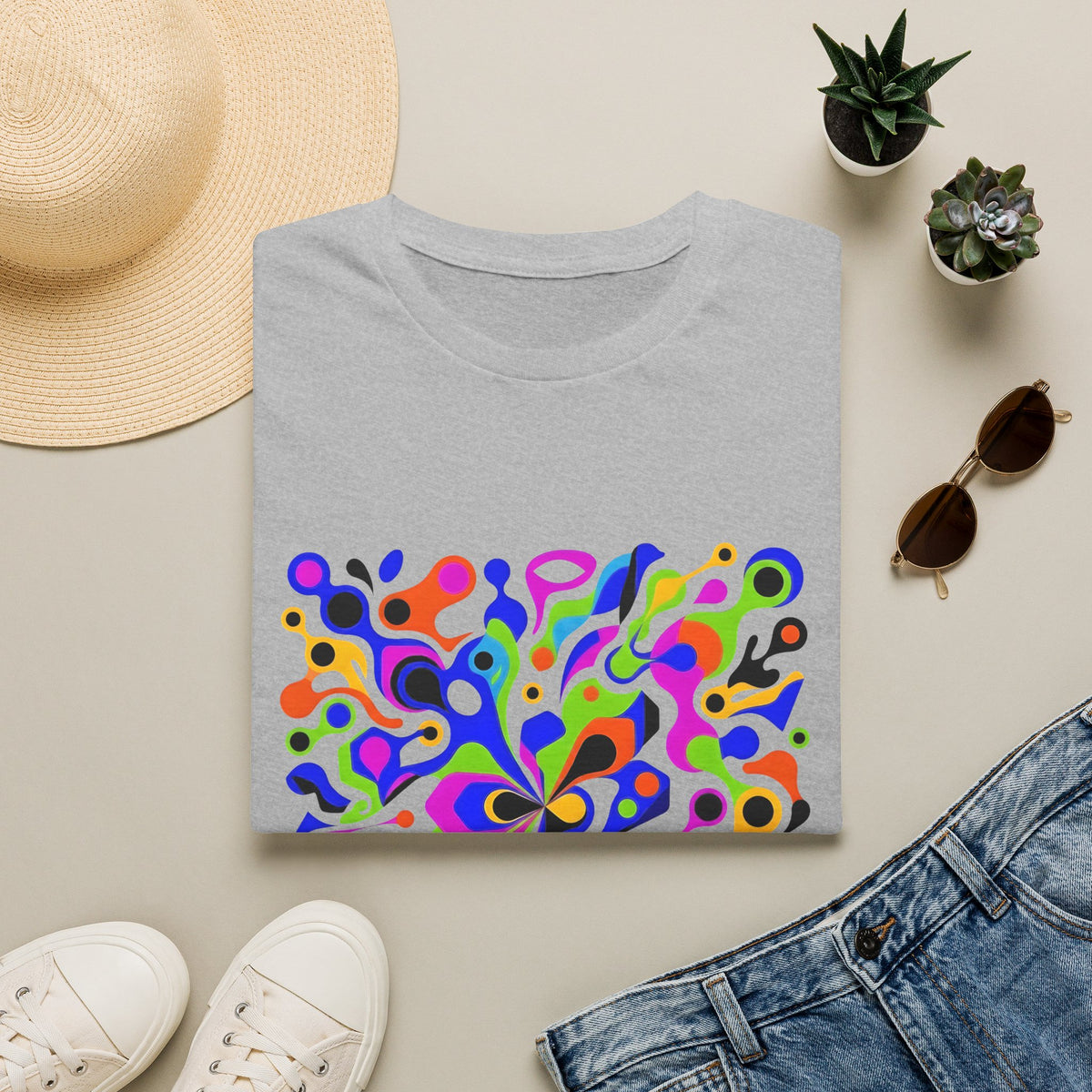 Unisex T-Shirt - Vibrant Organic Abstract | Psychedelic Flow