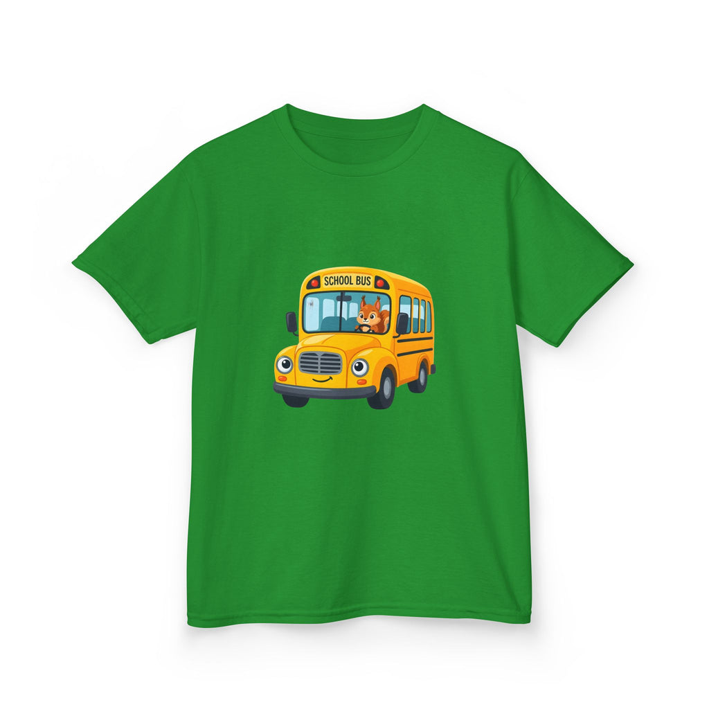 Kids School Bus T-Shirt - Cute Squirrel Driving Cartoon Tee | Back to